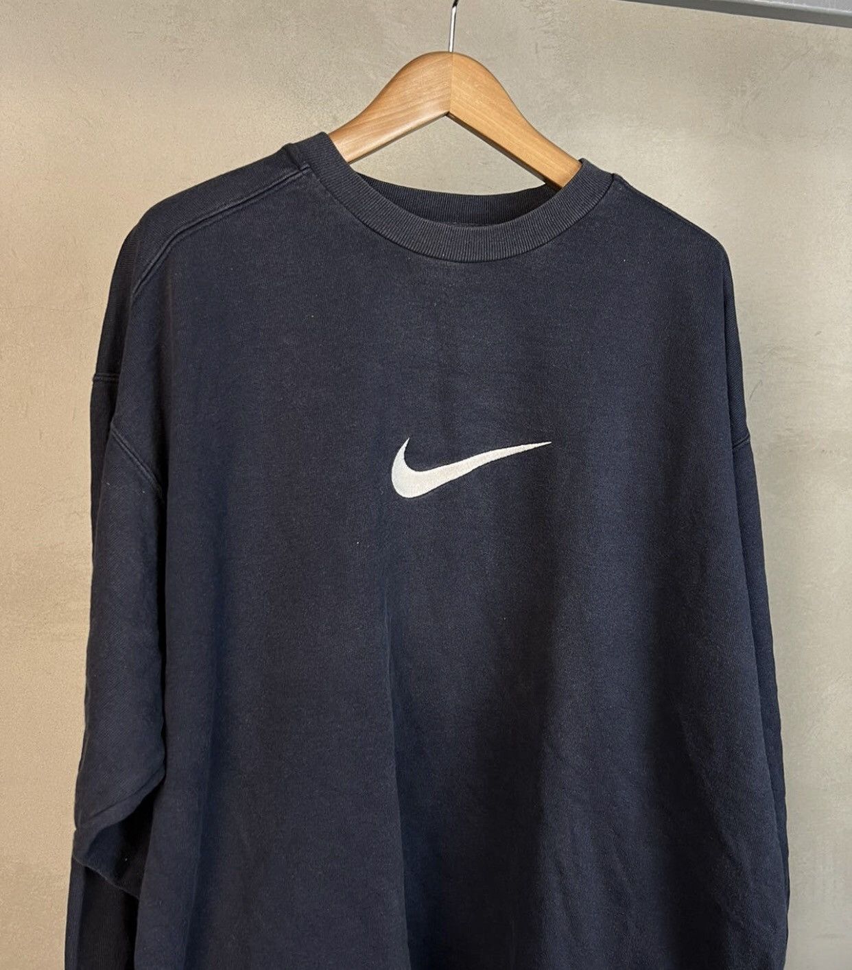 Nike × Vintage Vintage Nike 90’s Sweatshirt Big Swoosh Logo Size US XL / EU 56 / 4 - 2 Thumbnail