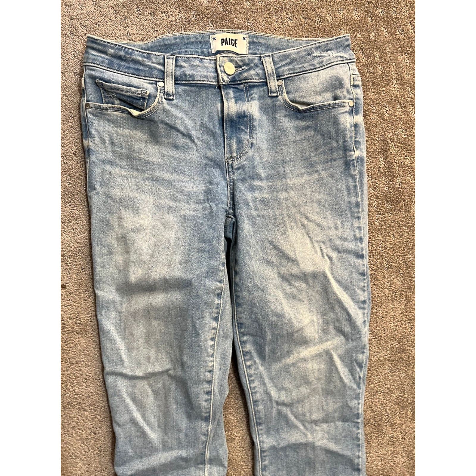 Paige PAIGE Verdugo Crop Jeans Women's Size 27 Blue Raw Hem Size 27" / US 4 / IT 40 - 4 Thumbnail