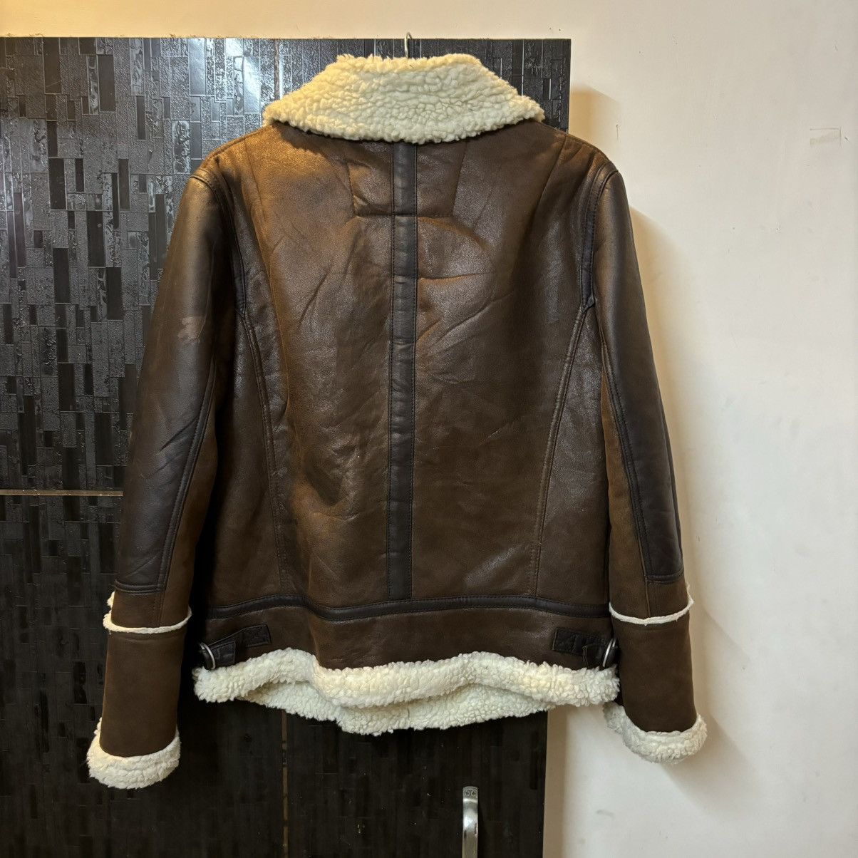 Genuine Leather Type B-3 Shearling Bomber Jacket Sheepskin Sherpa Size US L / EU 52-54 / 3 - 13 Thumbnail