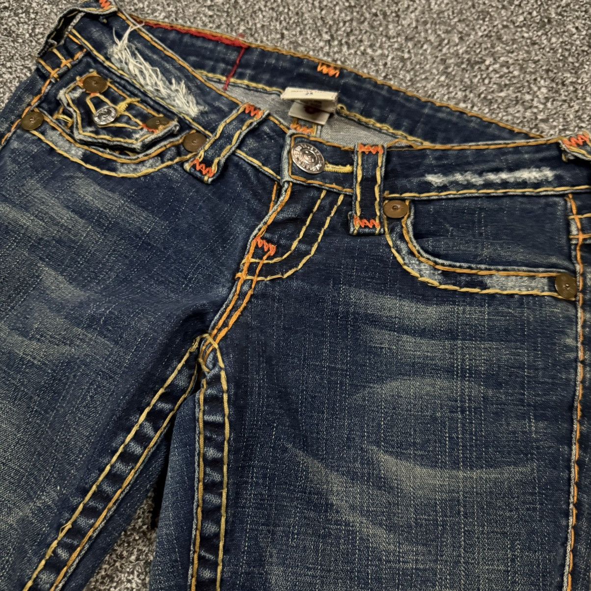 True Religion 🔥🇺🇸 Flared Sick True Religion Orange Archives y2k Denim Size US 29 - 10 Thumbnail