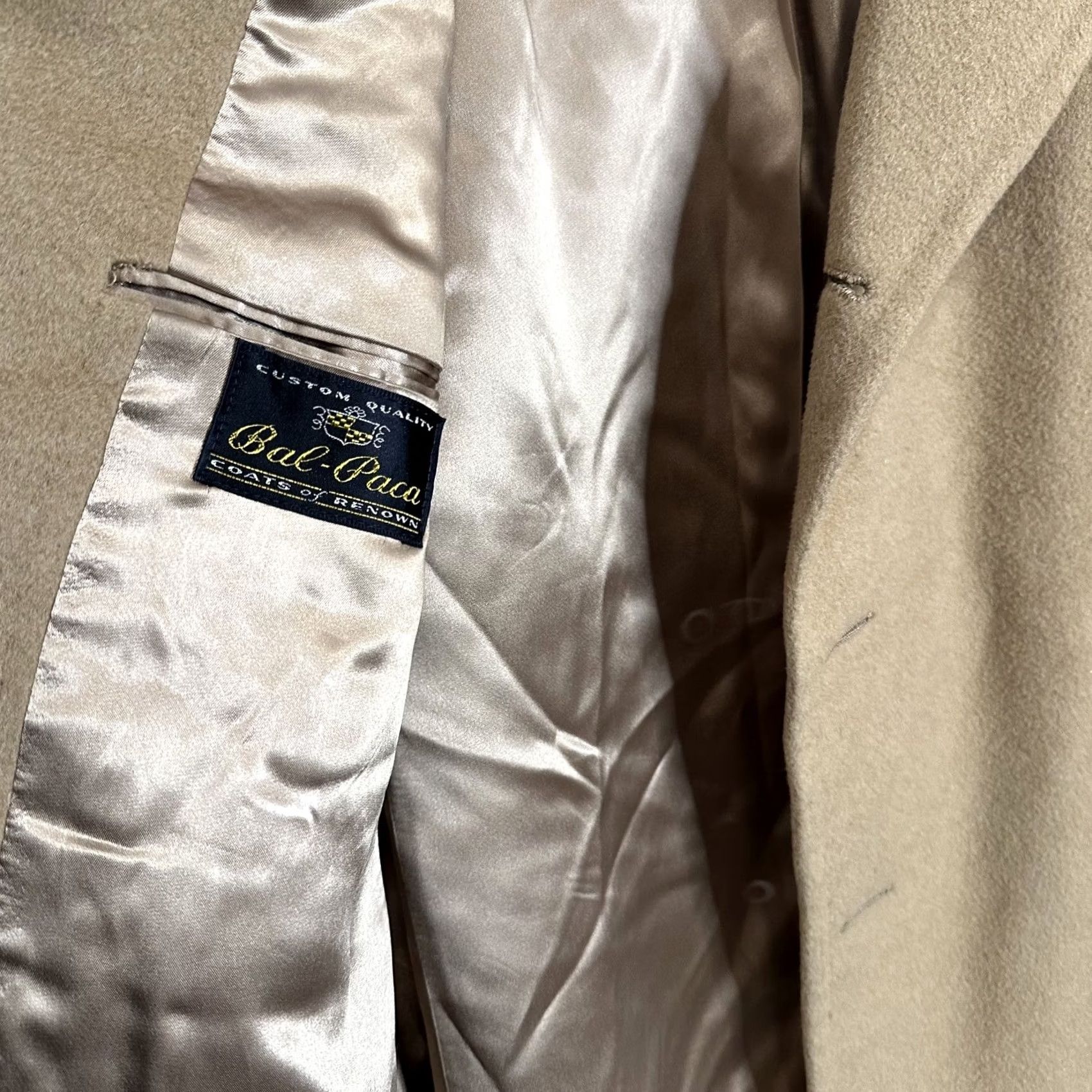 Camel VINTAGE Bal-Paca Coat Mens Camel Hair Overcoat Tan 80s 90s Classic Pockets Size L Size US L / EU 52-54 / 3 - 6 Thumbnail