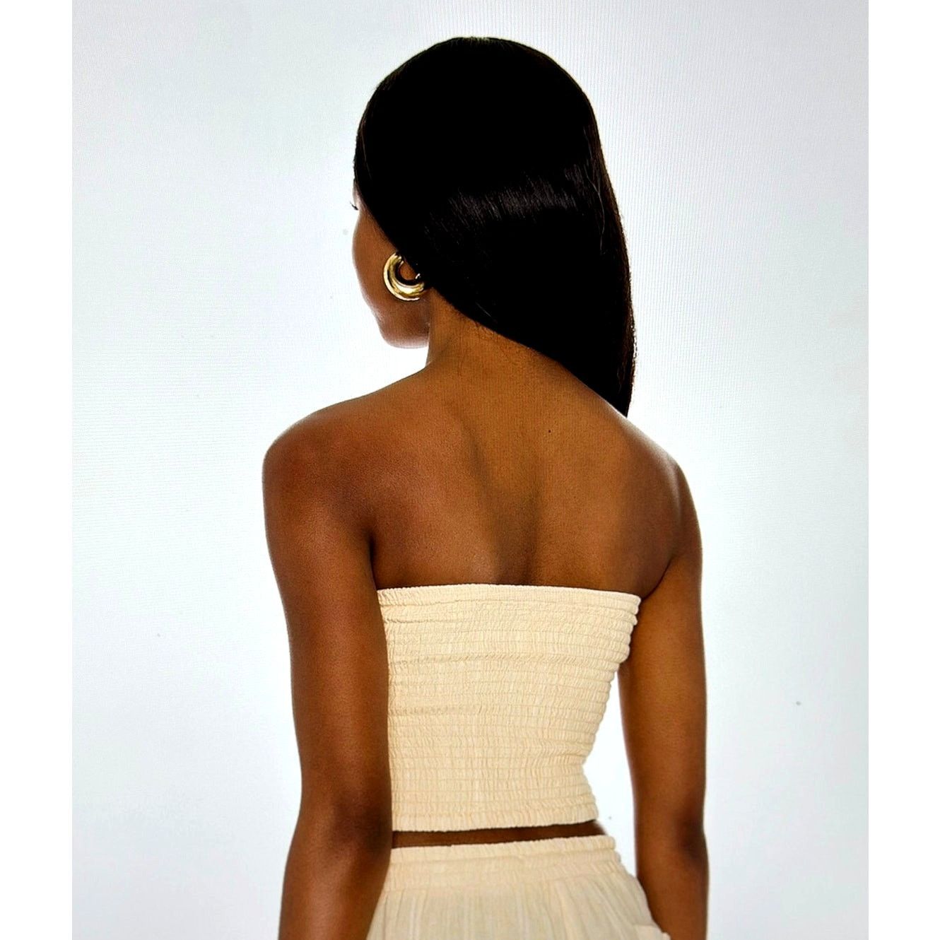 Other Cropped Tube Top Smocked Stretch Bow L*Space Top Melon S Size S / US 4 / IT 40 - 6 Thumbnail