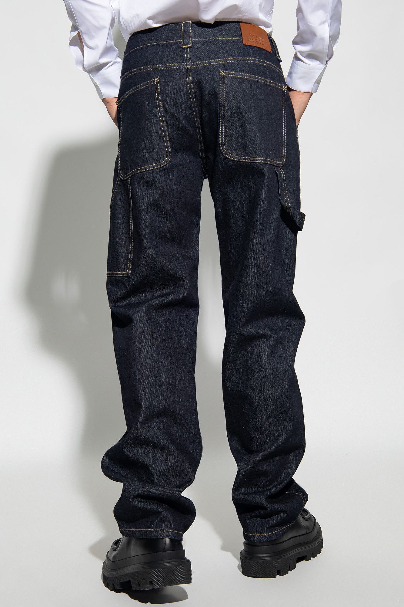 Alexander McQueen ALEXANDER MCQUEEN navy blue contrast stitch cargo jeans Size US 32 / EU 48 - 3 Thumbnail