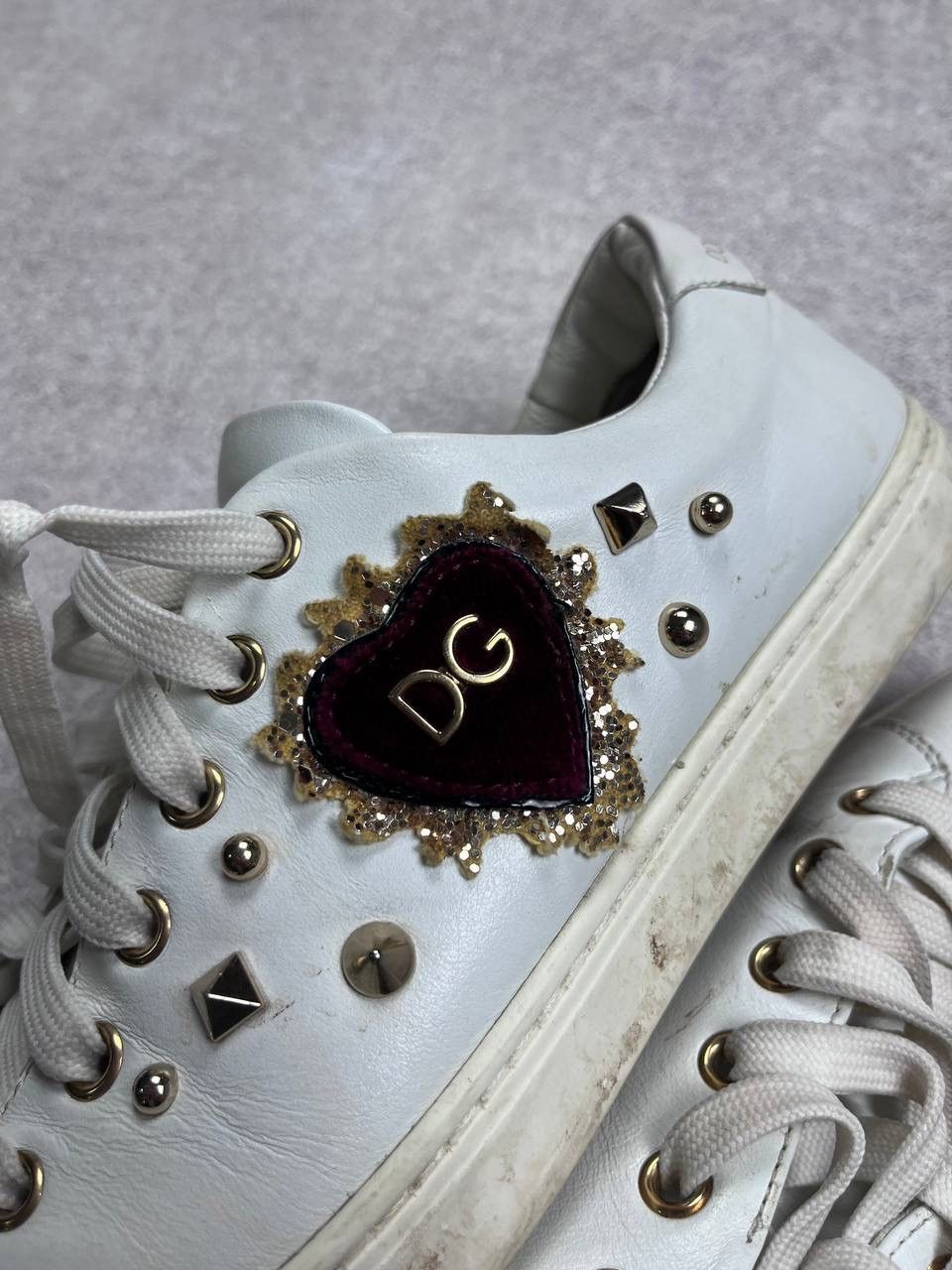 Dolce & Gabbana Vintage Dolce&Gabbana Heart Leather Low Top Sneakers 39 Size US 9 / IT 39 - 2 Thumbnail