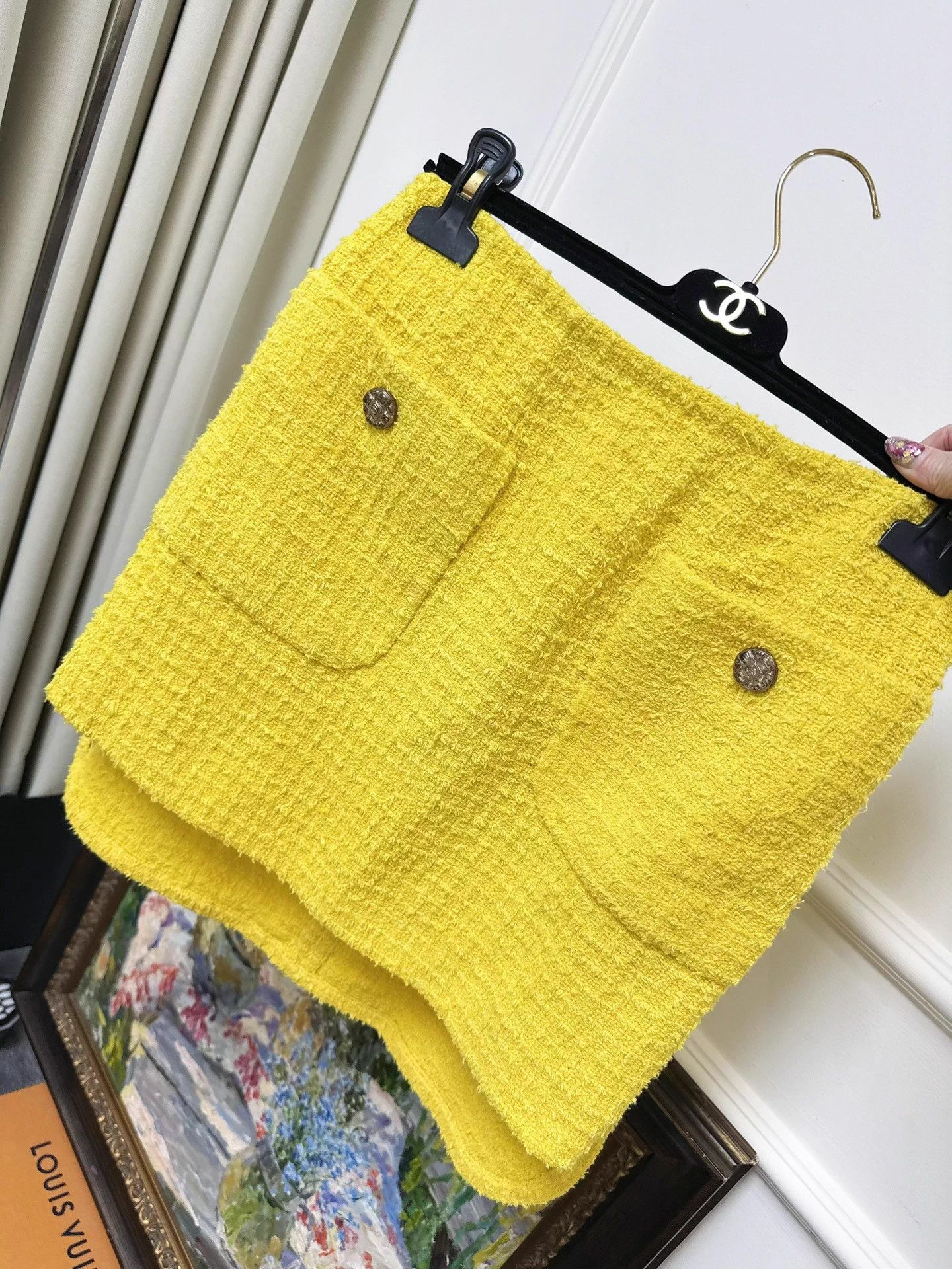 Chanel Chanel 22S Yellow Tweed Skirt 36 Size 26" / US 2 / IT 38 - 2 Thumbnail