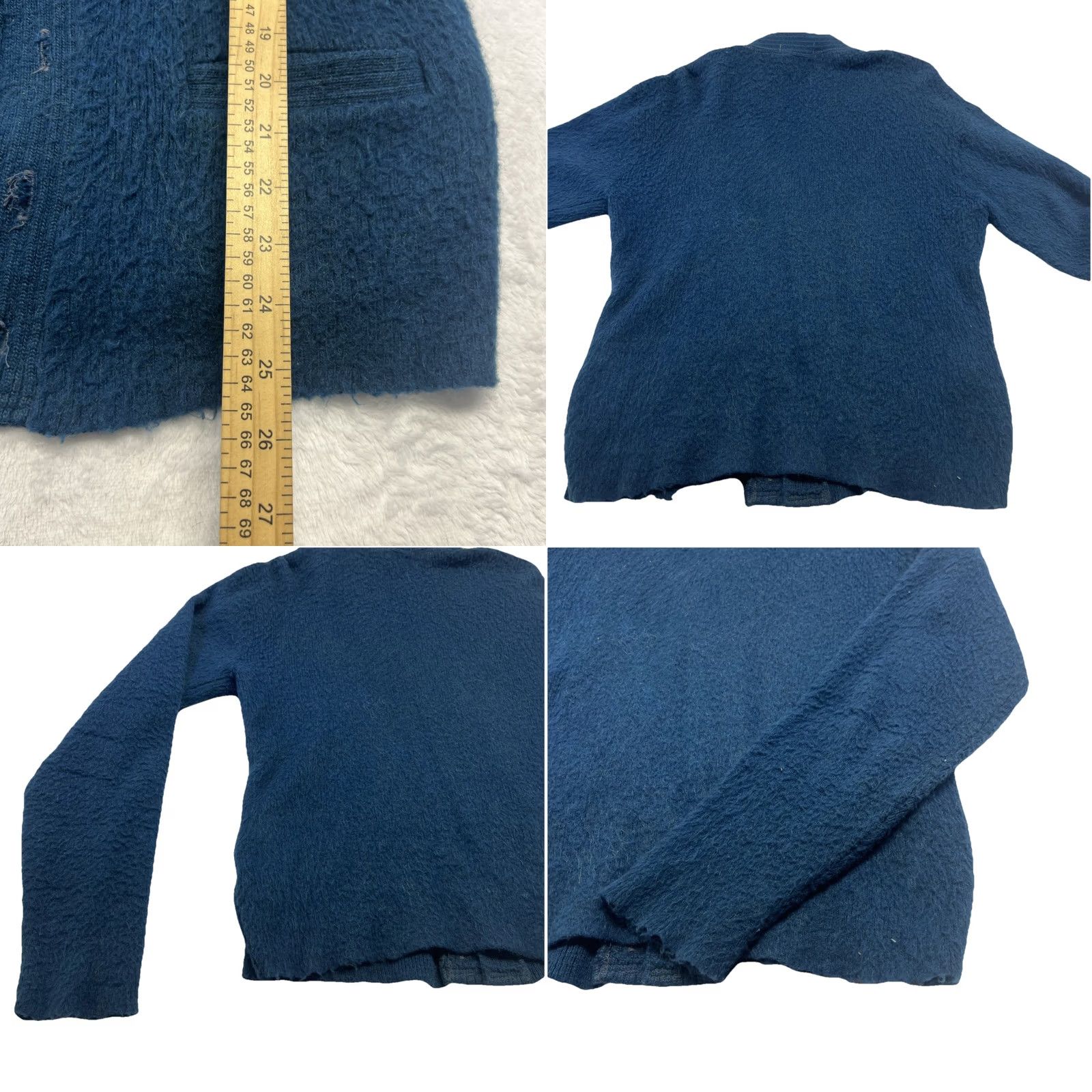 Vintage VINTAGE Barelay Cardigan Womens M Mohair Blend Blue V-Neck Pocket Lightweight All Seasons Relaxesf Size M / US 6-8 / IT 42-44 - 8 Thumbnail