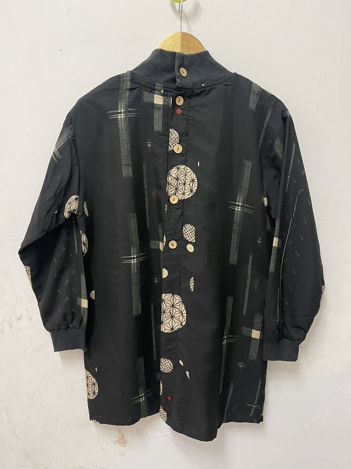 Japanese Brand Japanese "Hannari" Fleece-Lined Geometric Print Smock Jacket Size US M / EU 48-50 / 2 - 3 Thumbnail