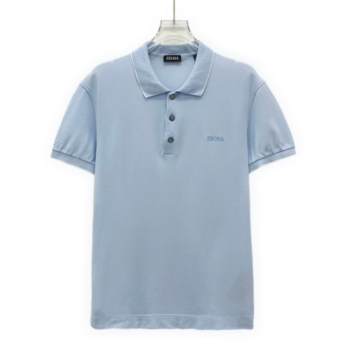 Z Zegna Zegna Cotton Collared Button-Short Sleeve Polo Shirt K26WX Size US M / EU 48-50 / 2 - 1 Thumbnail