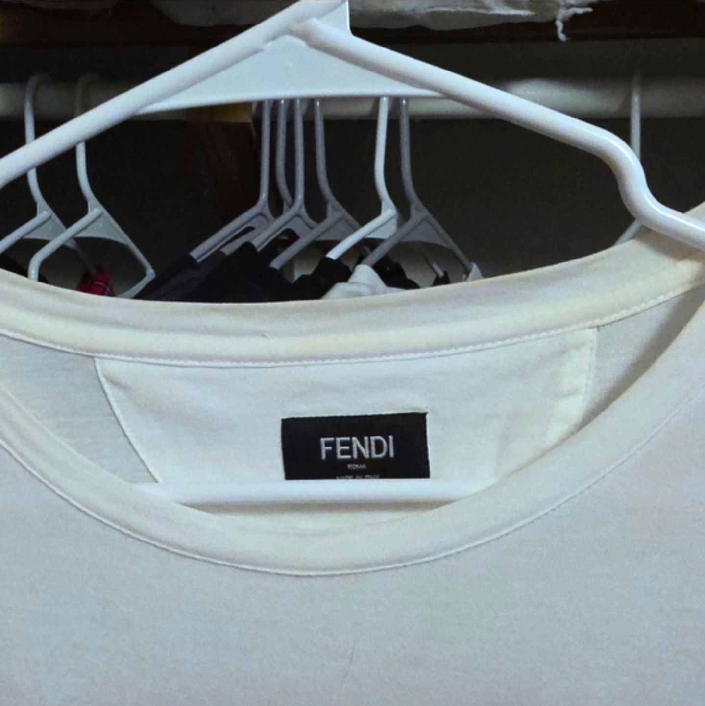 Fendi Fendi Karlito Strass White Tee Size US L / EU 52-54 / 3 - 5 Thumbnail