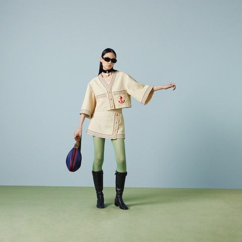 Gucci o1loc1c0226 744716 Cotton Linen Gauze Shirt in Ivory Size M / US 6-8 / IT 42-44 - 2 Thumbnail