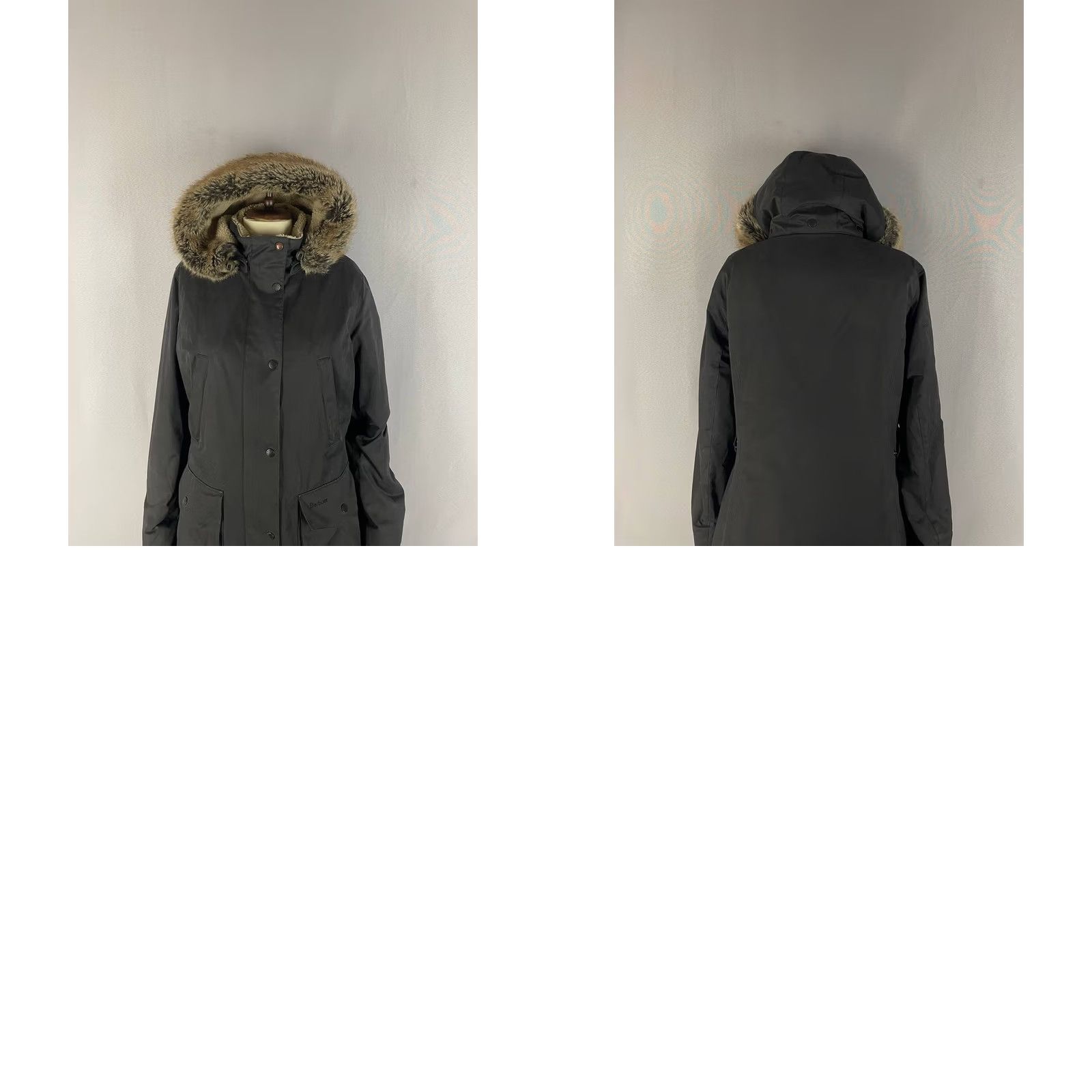 Barbour Barbour Jacket Parka WOMEN Regular Size 14 Black Polyester Hooded Waterproof Full Zip Long Sleeve Winter Casual Modern - Mens? Size XL / US 12-14 / IT 48-50 - 10 Thumbnail
