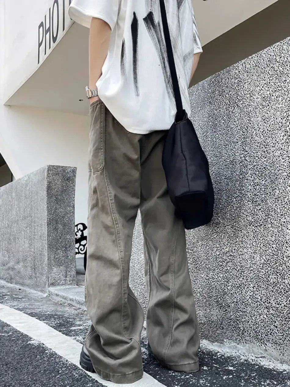 Japanese Brand Retro washed pocket patchwork straight leg jeans Size US 32 / EU 48 - 6 Thumbnail