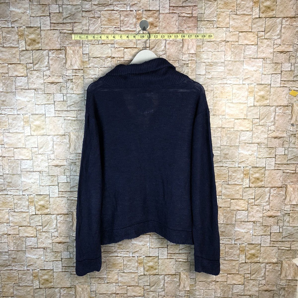 Japanese Brand Ikka Dark Blue Cardigan Knitwear #A1214 Size US L / EU 52-54 / 3 - 12 Thumbnail