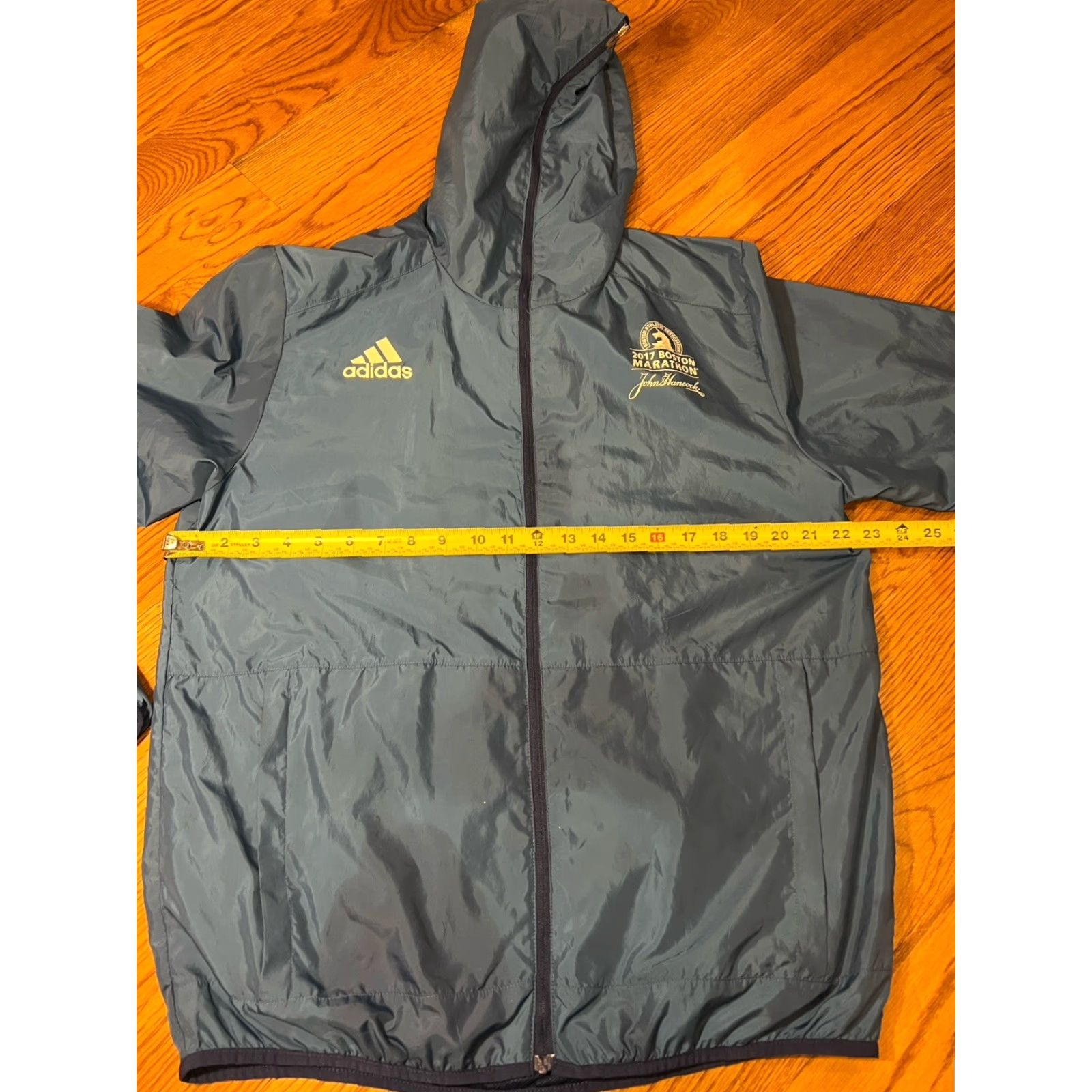 Adidas adidas Jacket Men M Blue Boston Marathon John Hancock 2017 Windbreaker Zip Hooded Full Zip Pockets Size US M / EU 48-50 / 2 - 7 Thumbnail