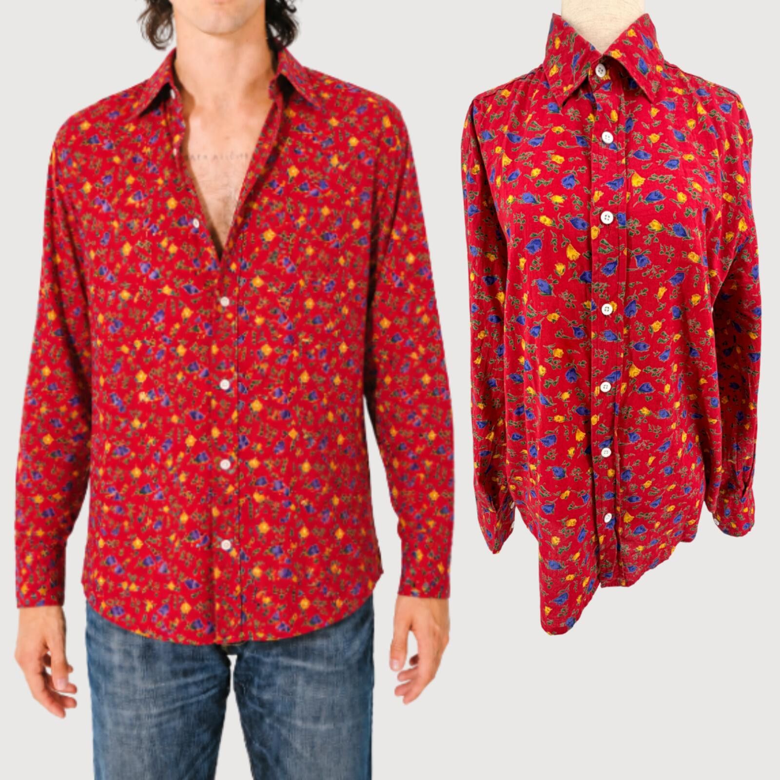 Other Dushyant Asthana Red Floral Button Up Shirt S Size US S / EU 44-46 / 1 - 1 Thumbnail