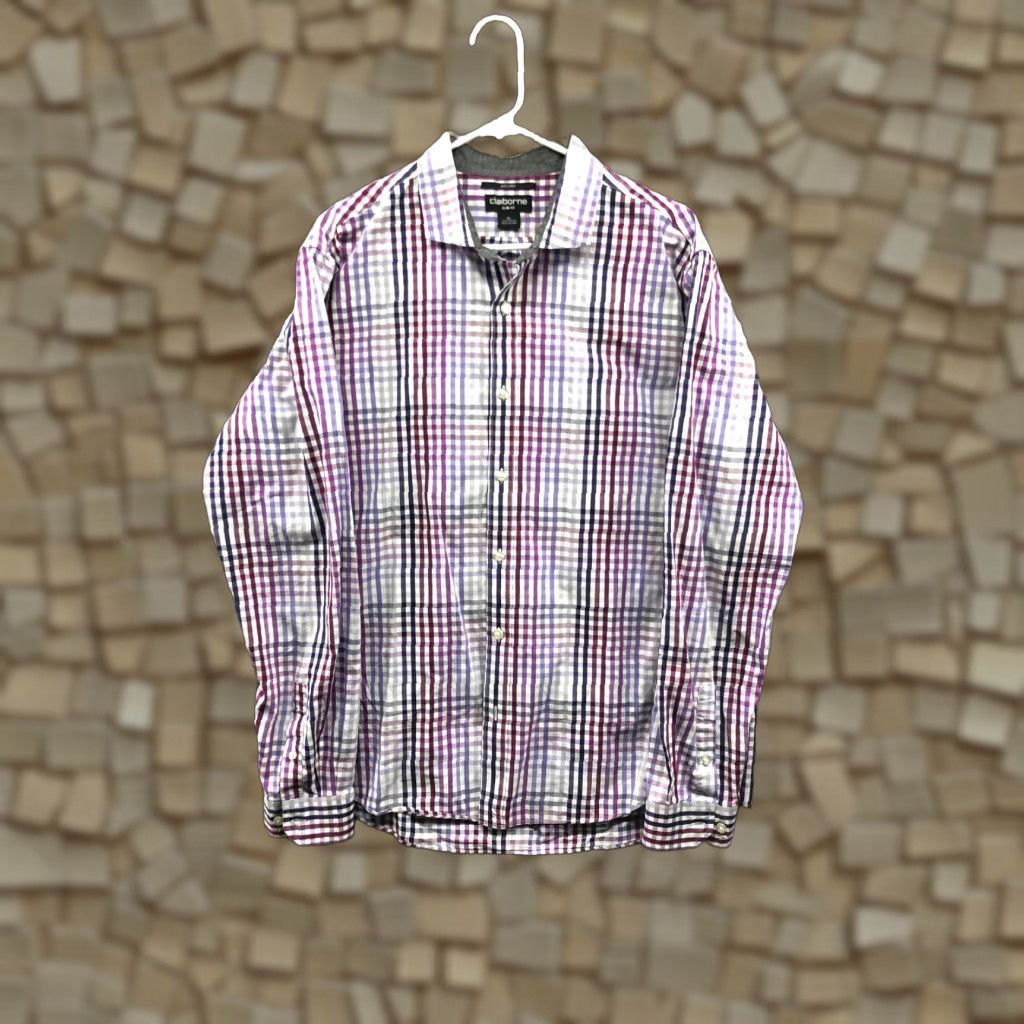 Liz Claiborne Claiborne Shirt XL Mens Multicolor Long Sleeve Spread Collar Shirt Size US XL / EU 56 / 4 - 1 Thumbnail