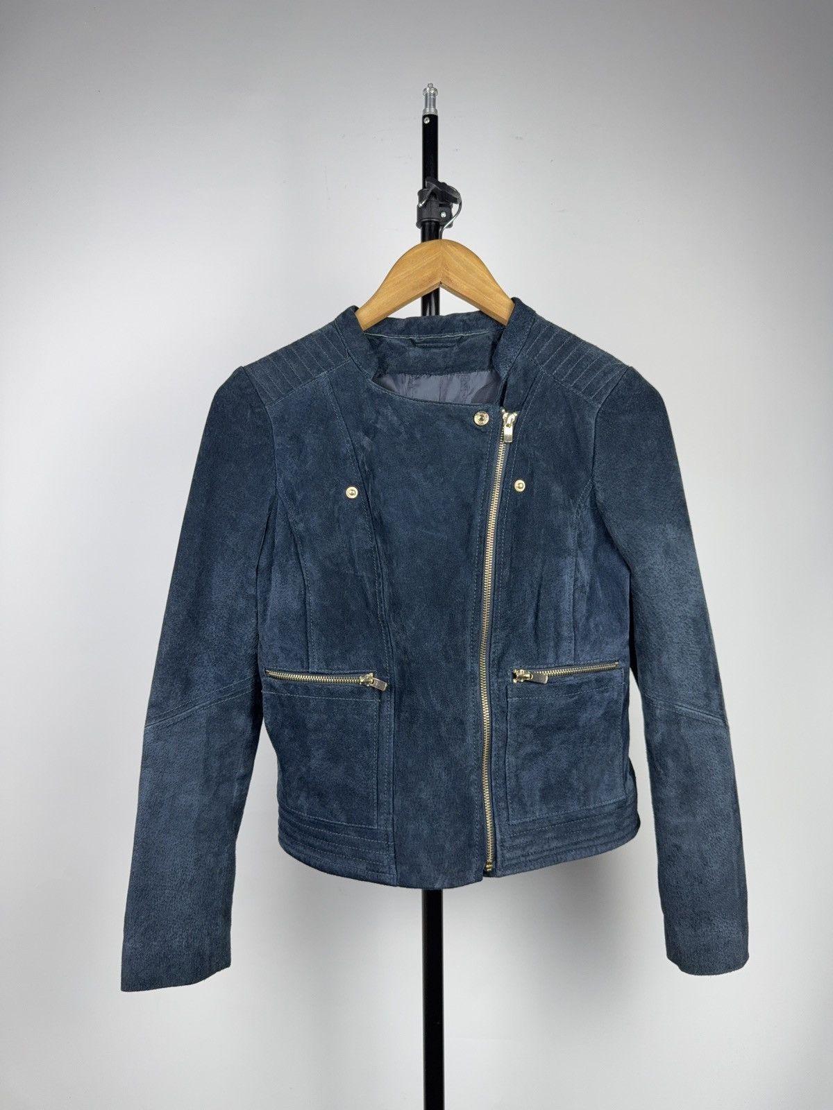 Japanese Brand Vintage 00s Y2K Avant Garde Biker Moto Suede Biker Jacket Size XS / US 0-2 / IT 36-38 - 1 Thumbnail