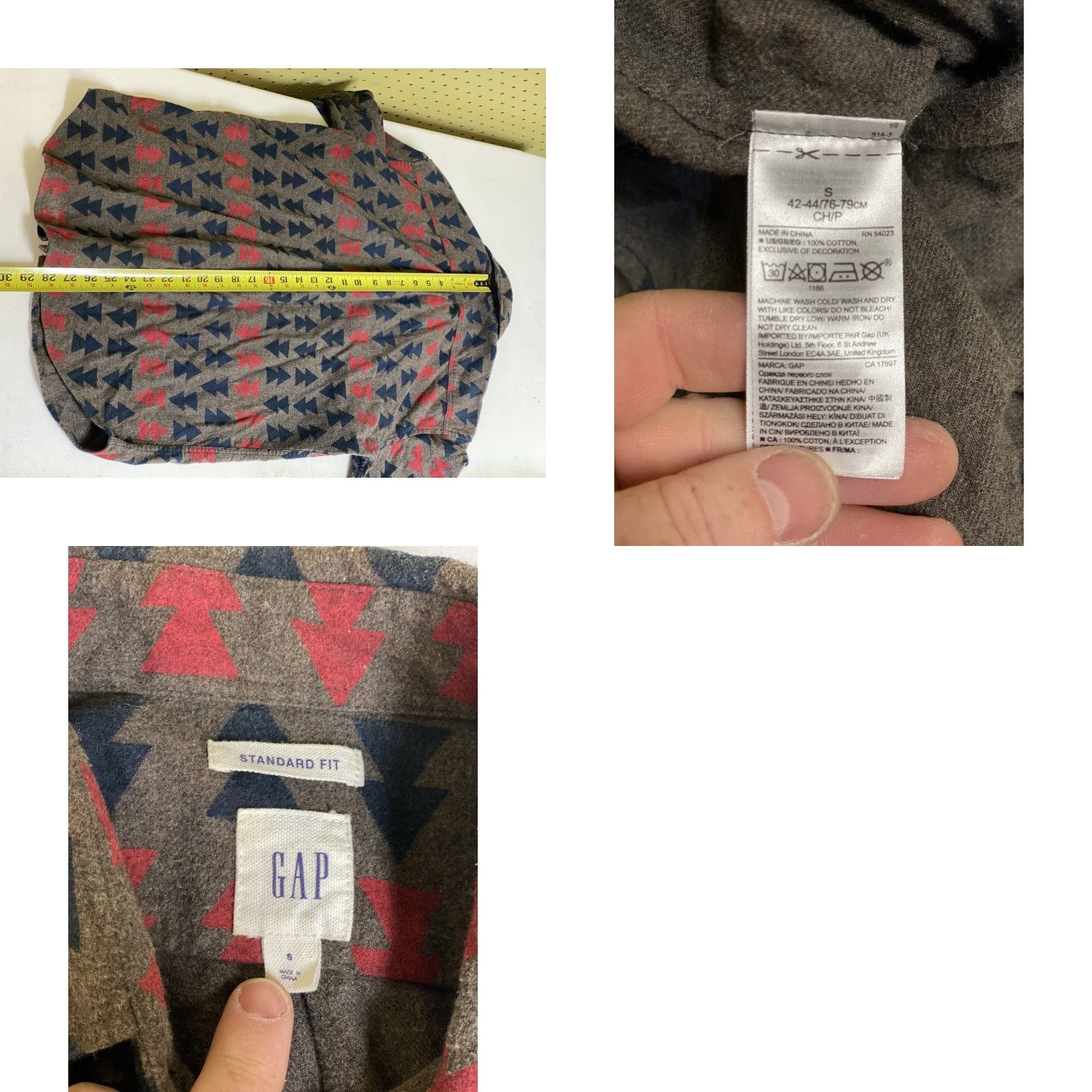 Gap Gap Shirt Men Small S Button-Up Long Sleeve Flannel Southwest Aztec Multicolor Cotton Geometric 90s Theme Mens Size US S / EU 44-46 / 1 - 8 Thumbnail
