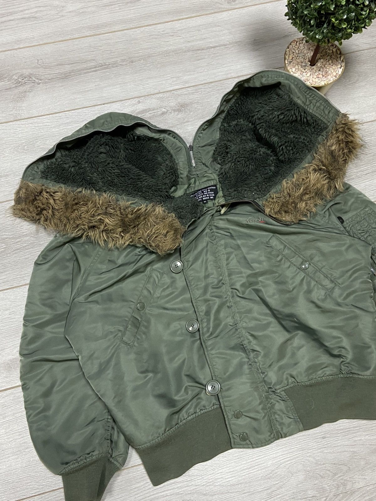 Schott Schott n2b fur hood bomber zip Size US M / EU 48-50 / 2 - 7 Thumbnail