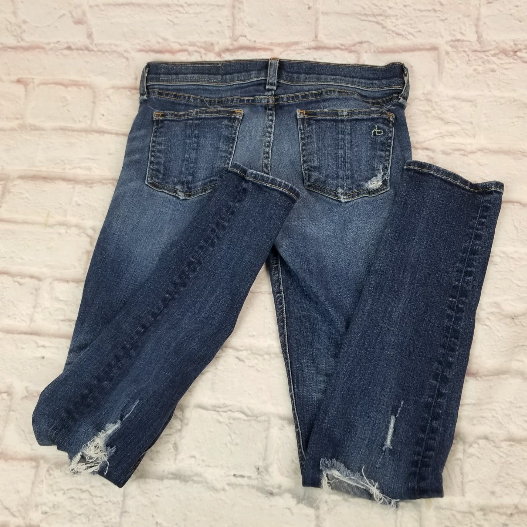 Rag & Bone Rag & Bone Skinny Jeans Junior Teens Size 27 Blue Denim Low Rise Distressed Size 27" / US 4 / IT 40 - 3 Thumbnail