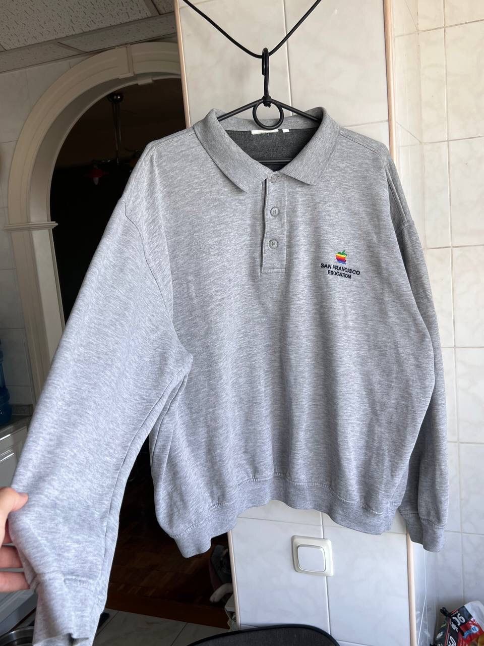 Apple Vintage 90s Apple Computer Sweatshirt Button SF Gray Size L Size US L / EU 52-54 / 3 - 4 Thumbnail