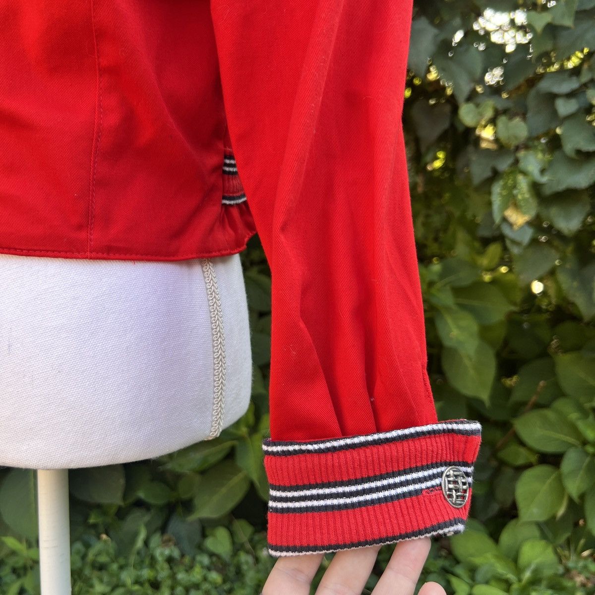 Vintage Vintage 1980’s bright red Jagged Edge cropped jacket Size M / US 6-8 / IT 42-44 - 3 Thumbnail
