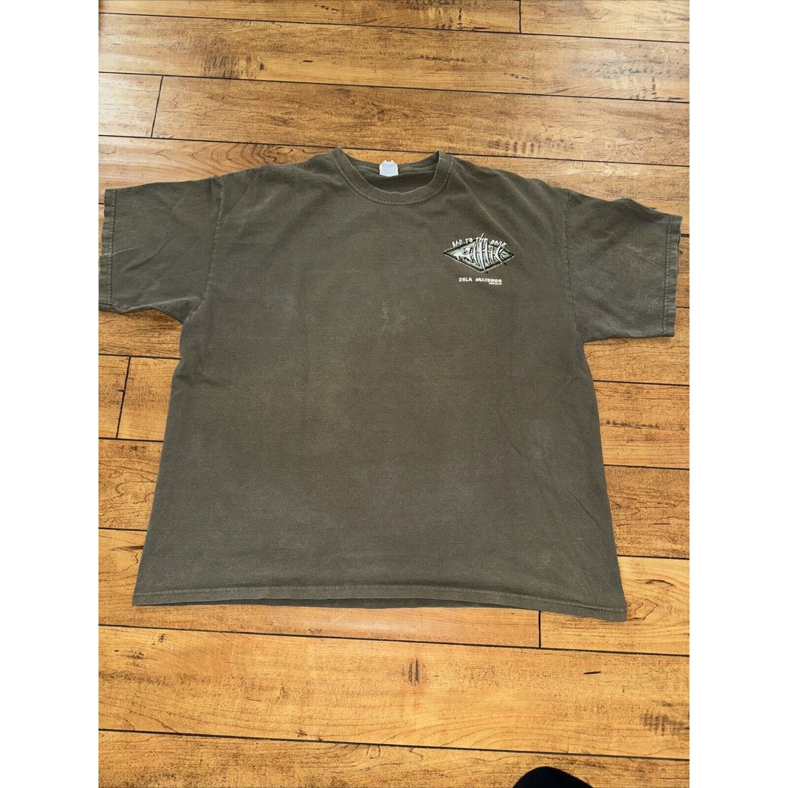 Hanes × Vintage Vintage Mexico Bad To The Bone T-Shirt Olive 2XL 24x27 Size US XXL / EU 58 / 5 - 3 Thumbnail