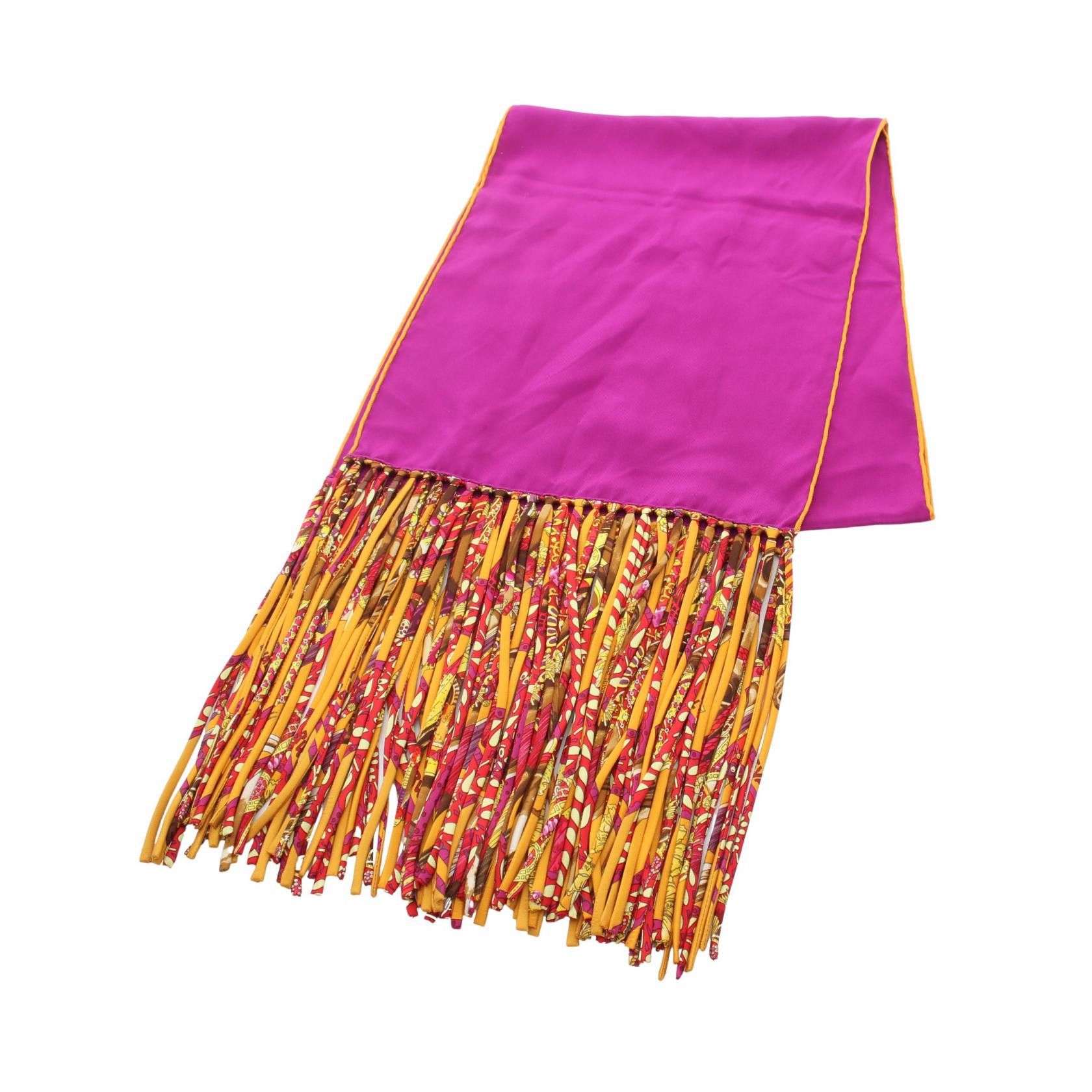 Hermes Hermes Hermes Silk Fringe Stole Textile Scarf DUTY FREE for USA Size ONE SIZE - 1 Thumbnail