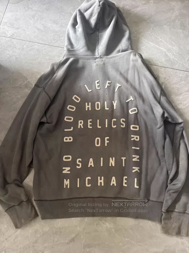 Saint Michael Saint Michael Washed blue distressed sweatshirts and hood Size US XL / EU 56 / 4 - 4 Thumbnail