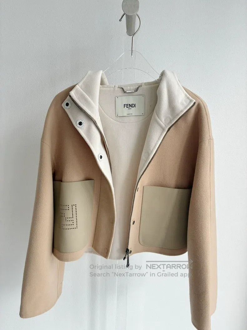 Fendi Fendi Beige Wool Hooded Jacket Size XXS / US 00 / IT 34 - 1 Thumbnail