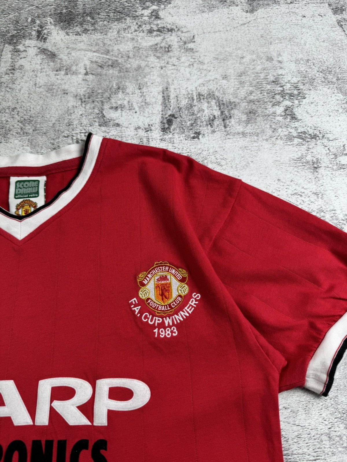 Vintage 80S Manchester United 1983 Cup Winners Score Draw T Shirt Size US S / EU 44-46 / 1 - 8 Thumbnail
