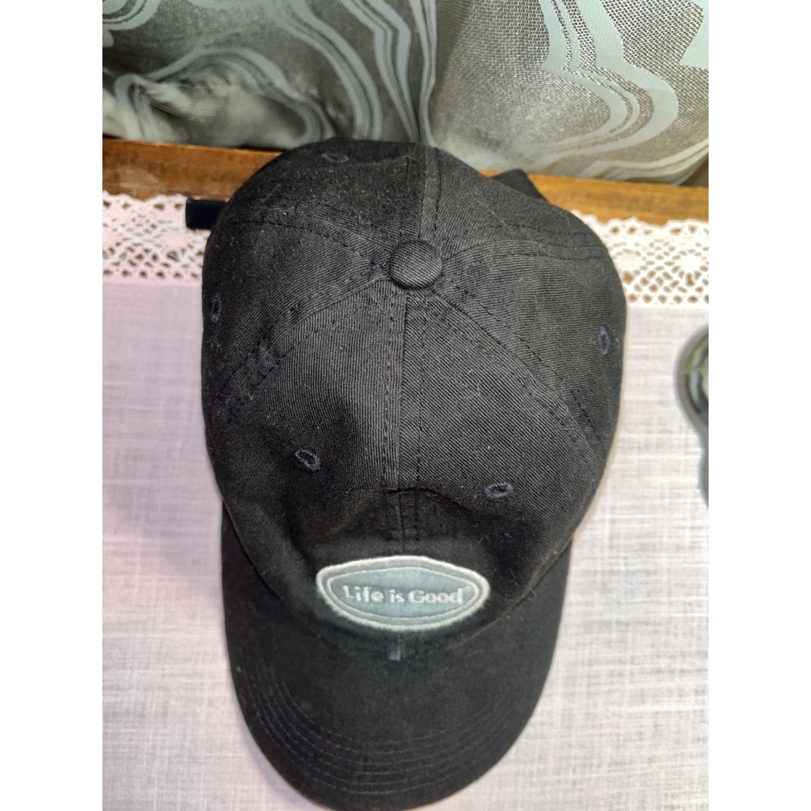 Life is Good Life is Good Men's Baseball Cap Adjustable Black Gray Patch Casual Canvas Dad Logo Size ONE SIZE - 2 Thumbnail
