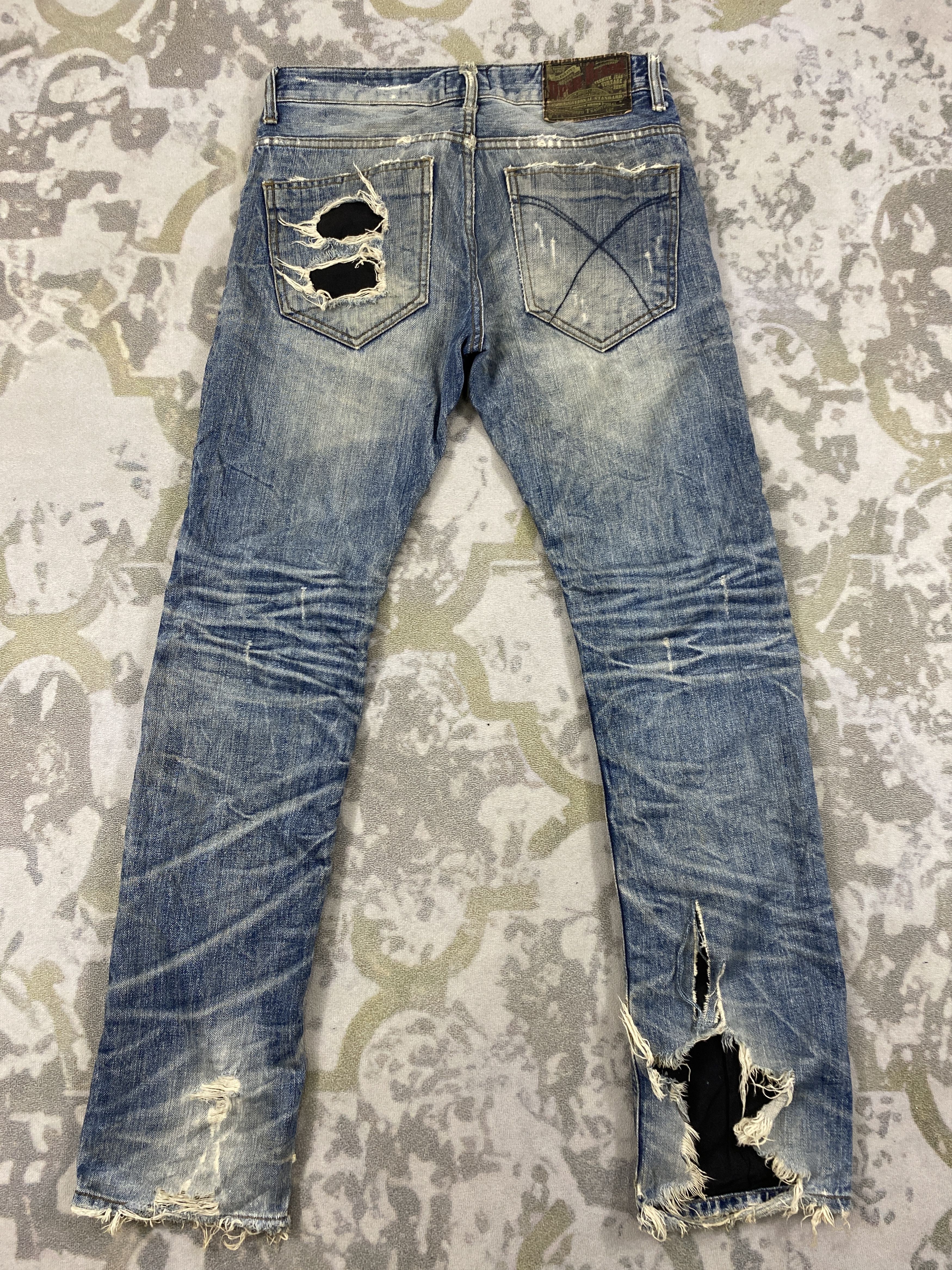 If Six Was Nine Vintage DPSR Distressed Blue Jeans 33x31.5 Denim- JN3797 Size US 33 - 2 Thumbnail