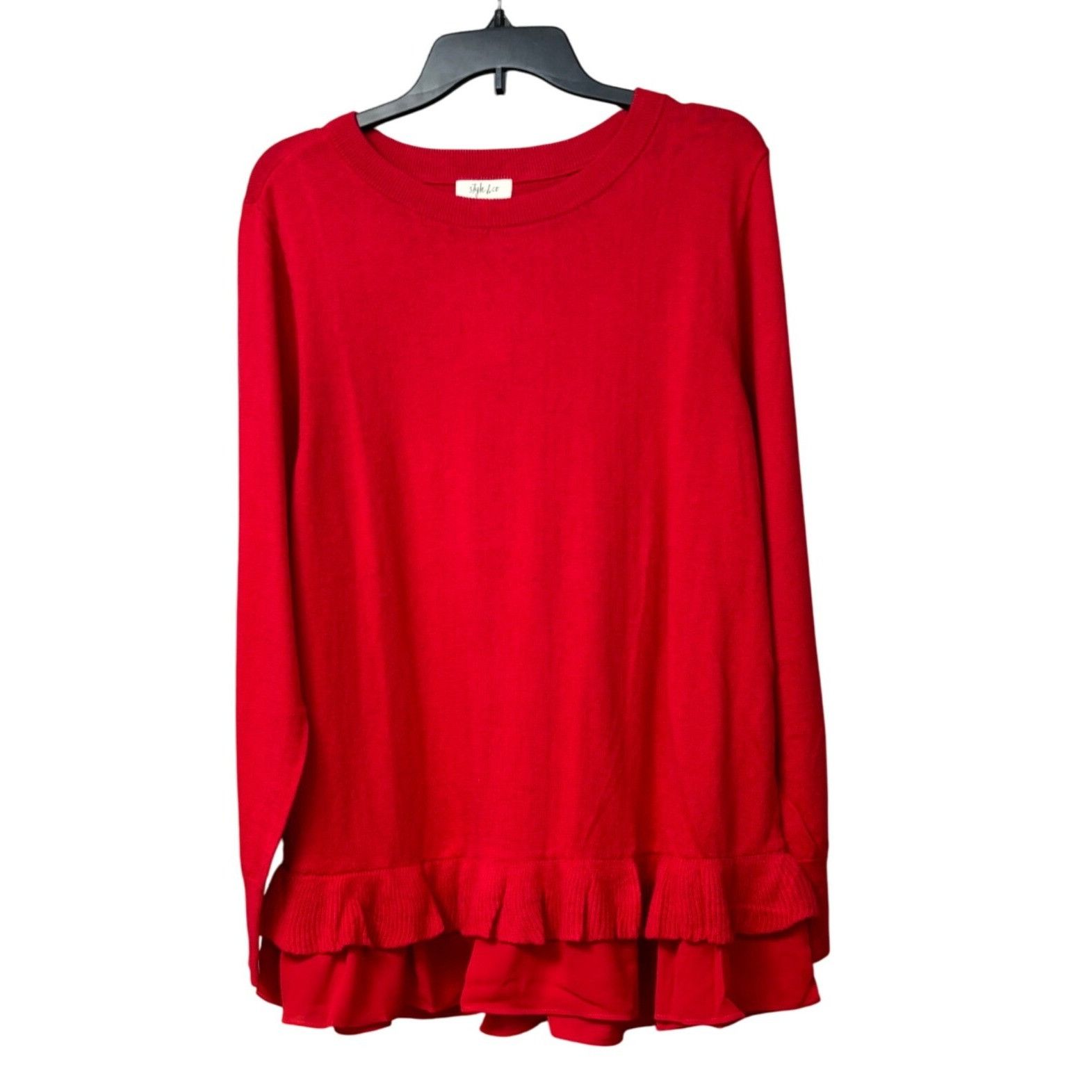 Style & Co Style & Co Chiffon-Hem Tunic Sweater, Infrared, Sz. 2XL Size XXL / US 16-18 / IT 52-54 - 1 Thumbnail