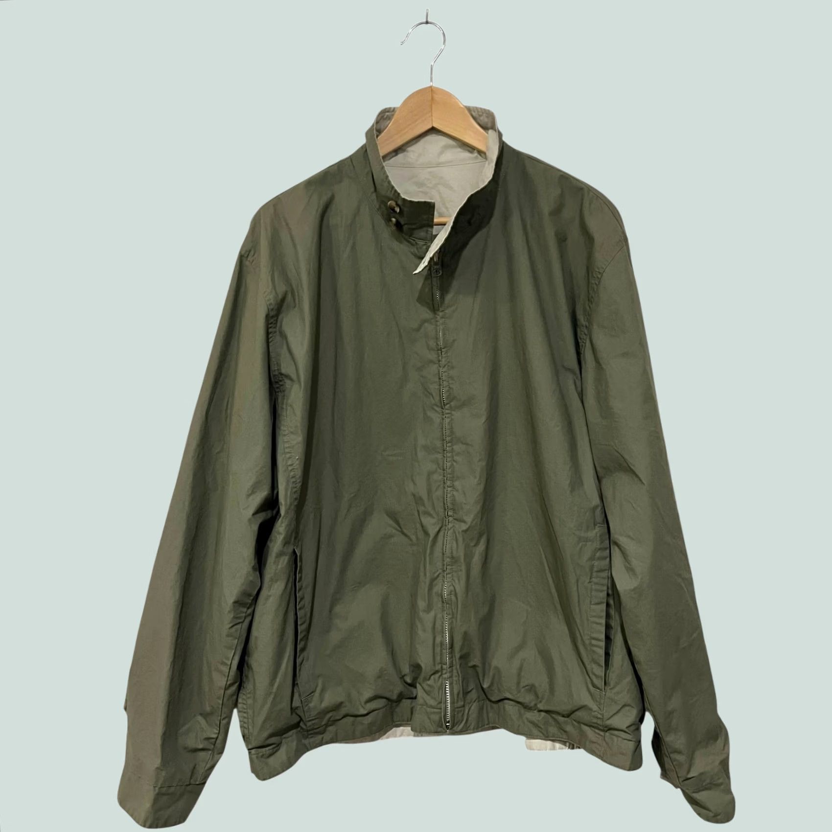 Lands' End Lands' End Reversible Cotton Bomber Jacket Mens L Green Full Zip Size US L / EU 52-54 / 3 - 1 Thumbnail