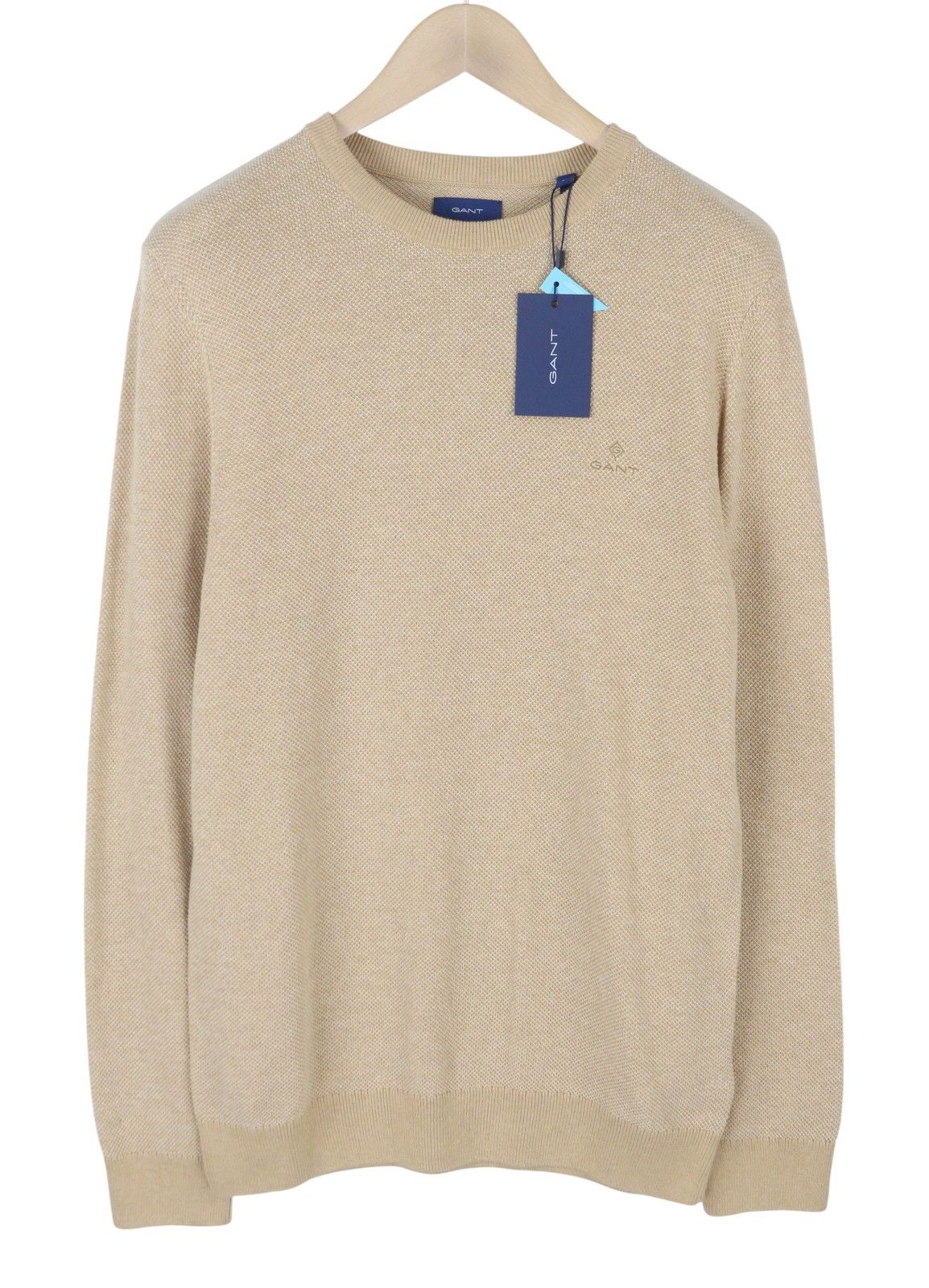 Gant MULTI TEXTURE C-NECK L Khaki Melange Beige Jumper 87319 Size US L / EU 52-54 / 3 - 3 Thumbnail
