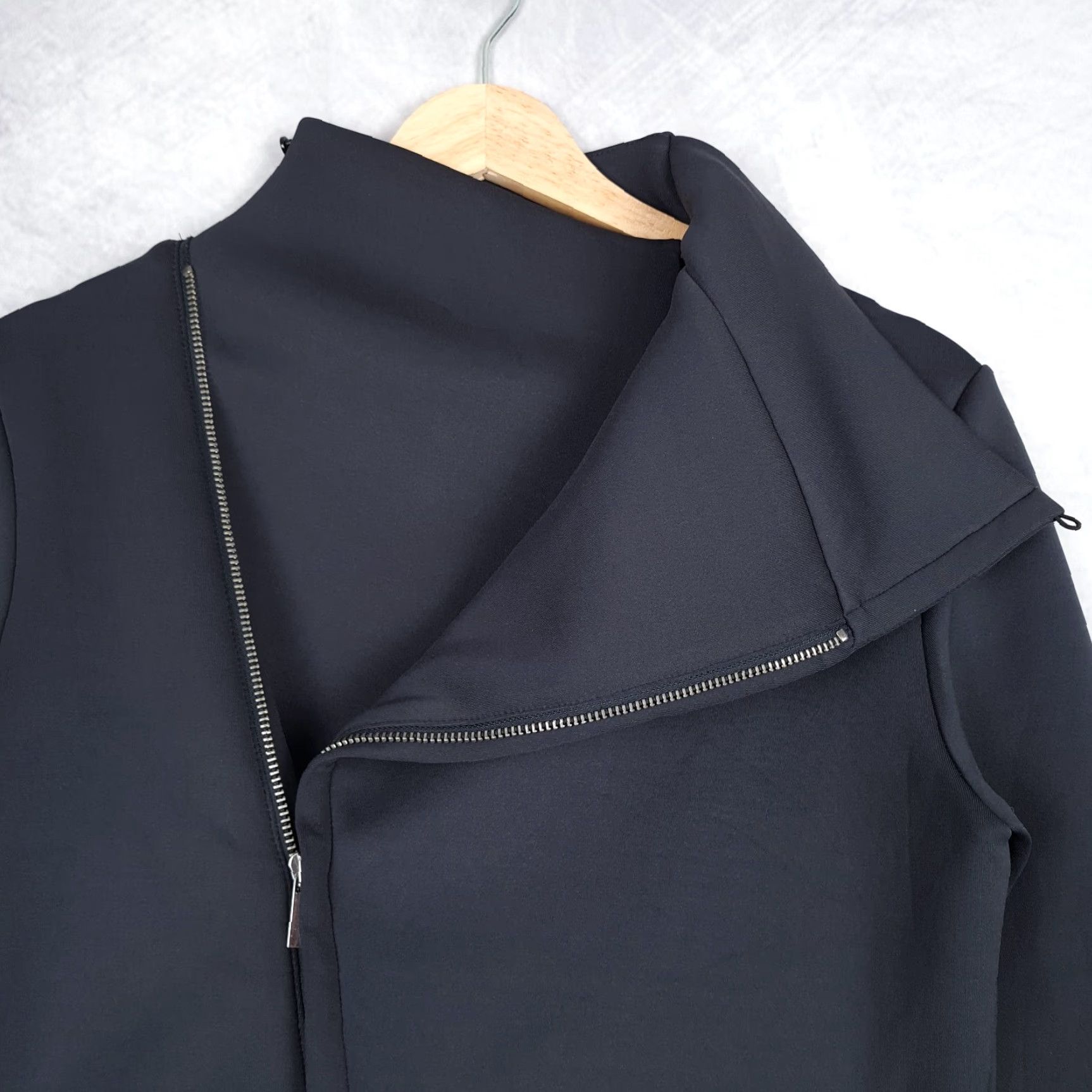 Vintage VINTAGE ADAY Up In The Air Jacket Womens XS Blue Scuba Asymmetrical Zip Biker Jacket Size XS / US 0-2 / IT 36-38 - 5 Thumbnail