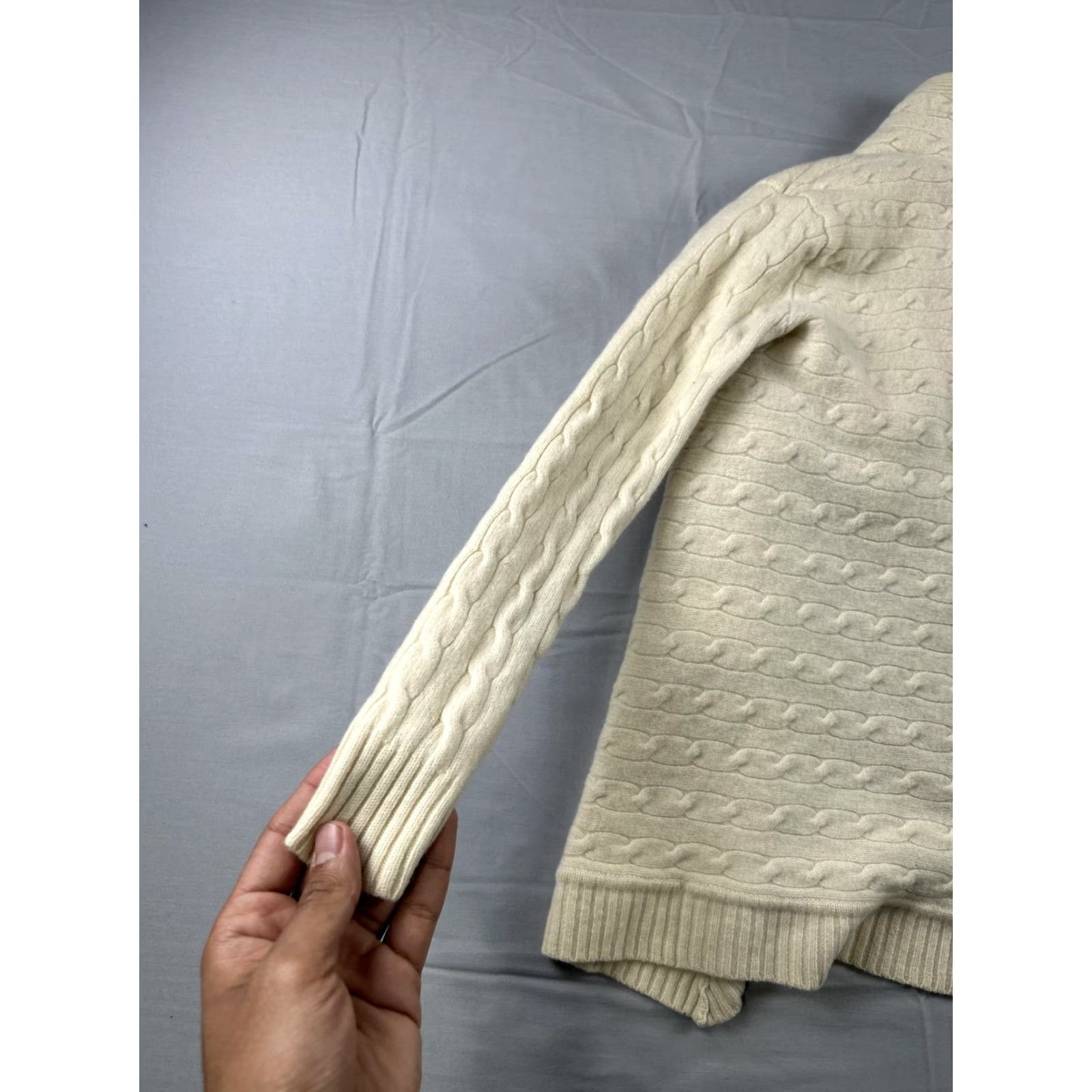 Ralph Lauren Ralph Lauren Sweater Cardigan Womens S Cashmere Open Black Label Cable Knit Size S / US 4 / IT 40 - 7 Thumbnail