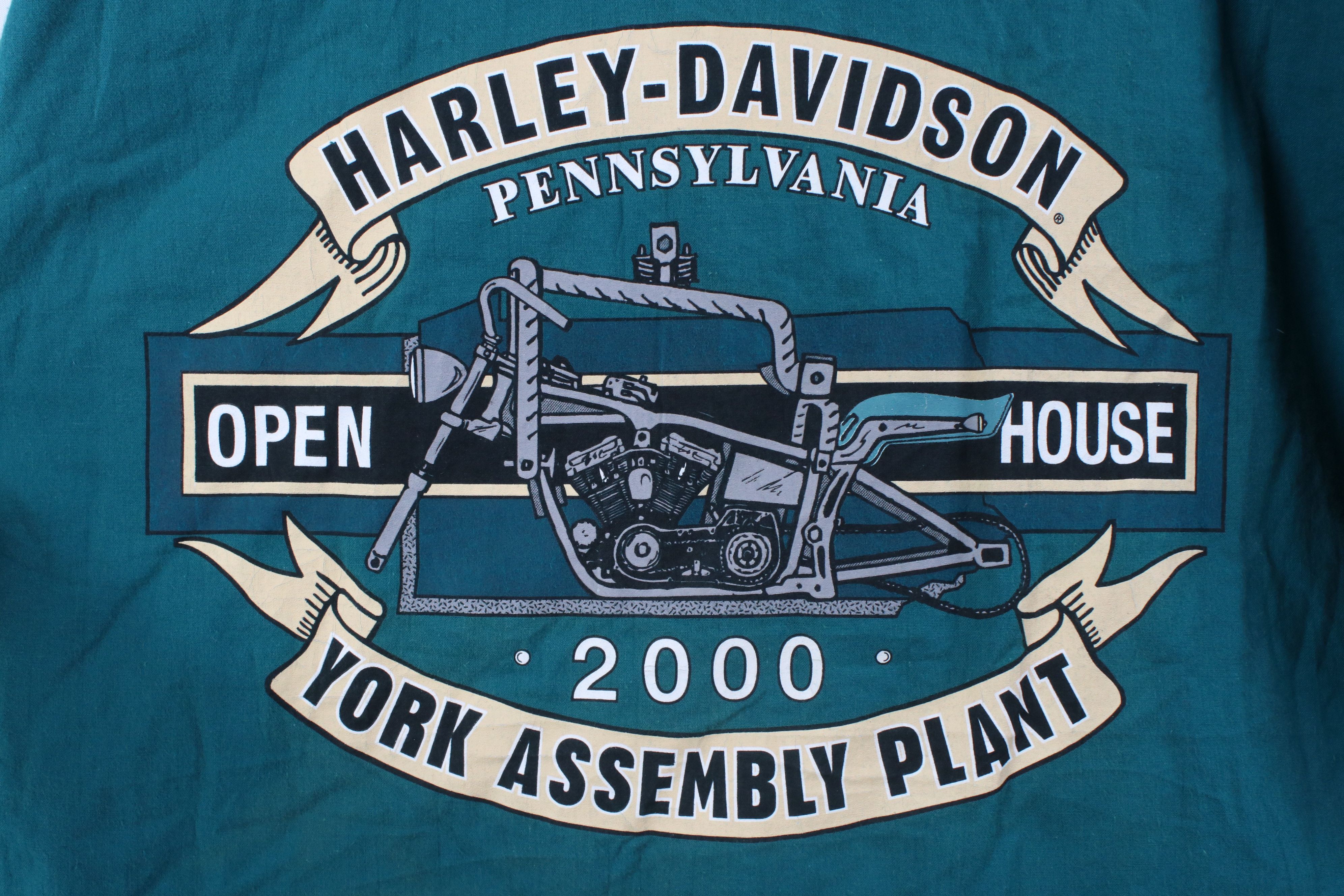 Harley Davidson Vintage Y2K 2000 Harley Davidson Assembly Plant Button Shirt Size US L / EU 52-54 / 3 - 10 Thumbnail