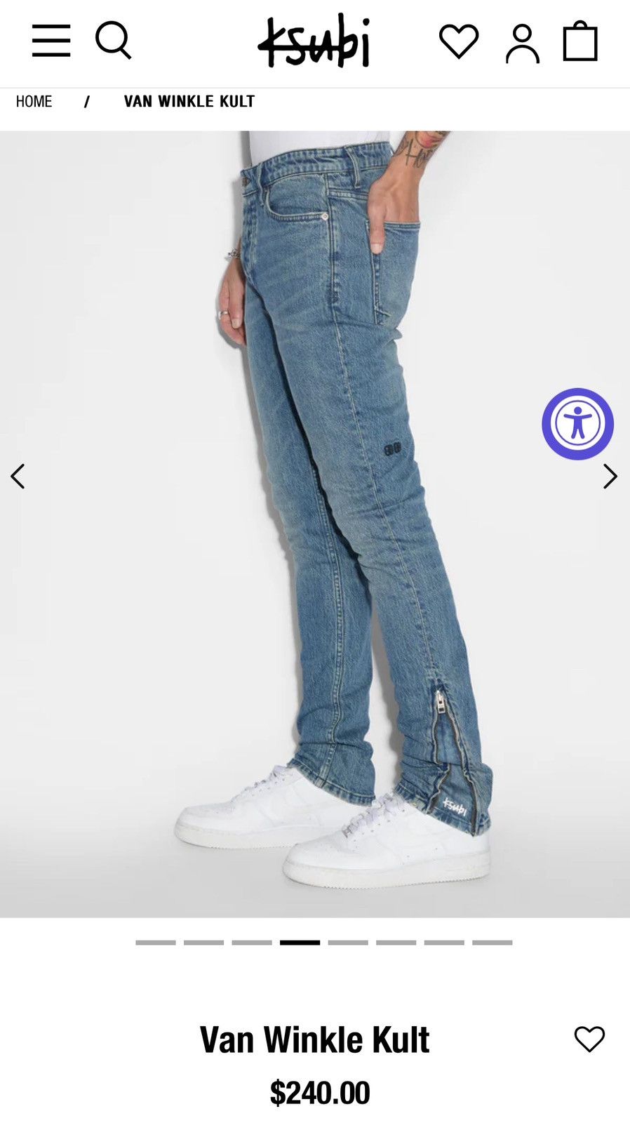 Ksubi Van Winkle Kult side zip skinny fit jeans Size US 32 / EU 48 - 14 Thumbnail