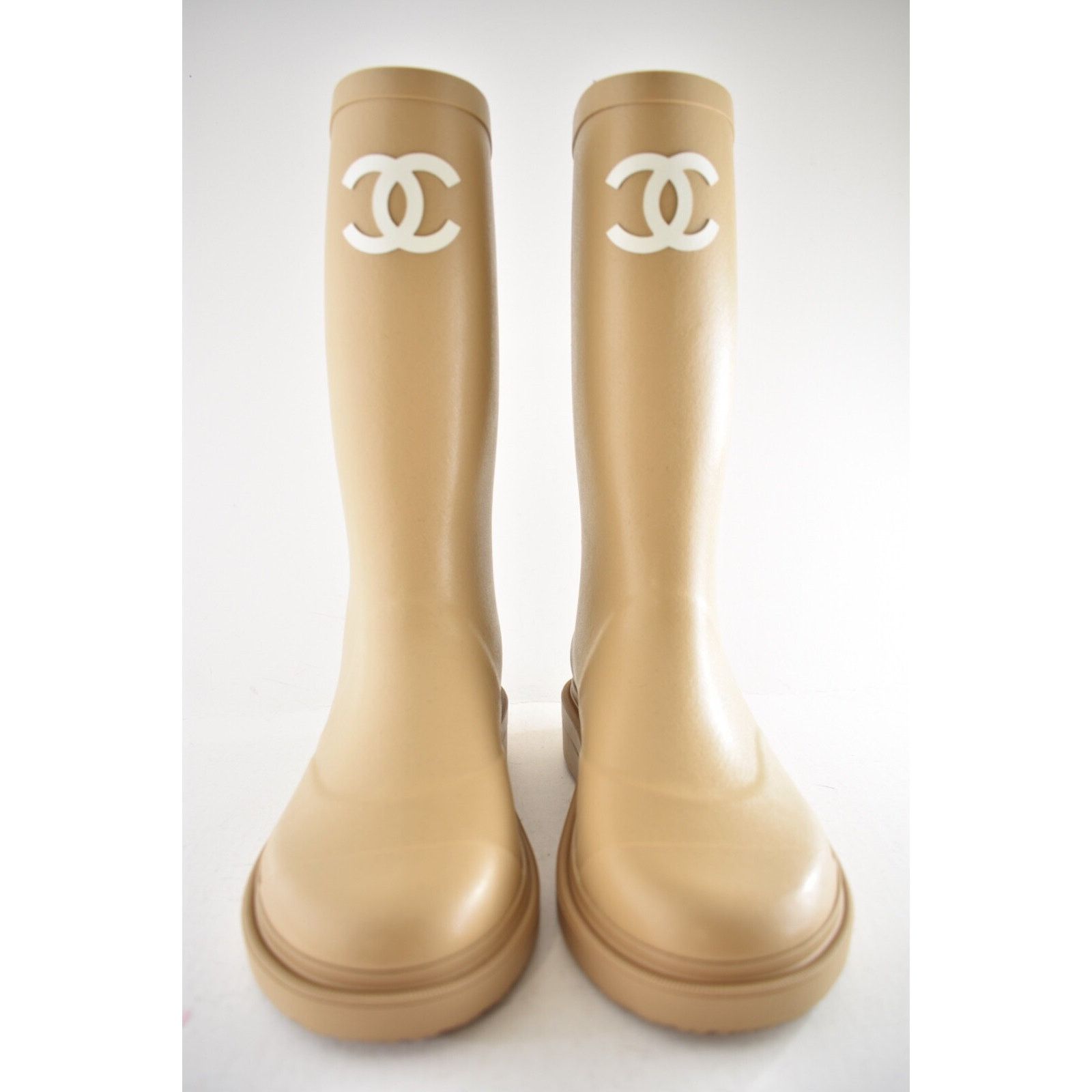 Chanel Wellington Wellies CC Logo Pull On Rubber Rain Boots 41 Size US 11 / IT 41 - 9 Thumbnail