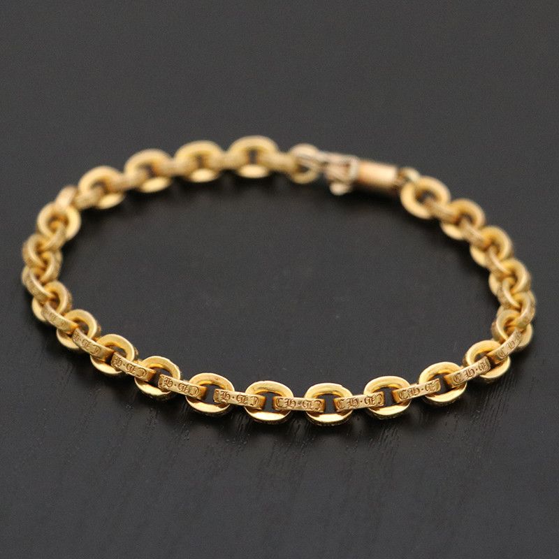 image of Chrome Hearts Gold Paper Chain Bracelet - 7 Inch, Men's