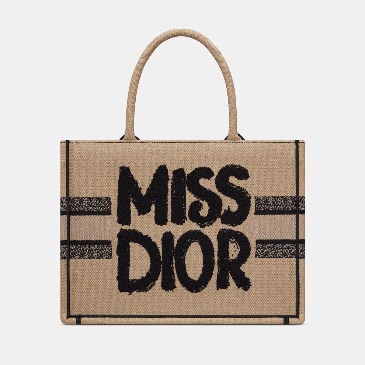 Dior o1bcso1str0226 Size:OS/Medium Book Tote in Beige/Black Size ONE SIZE - 4 Thumbnail