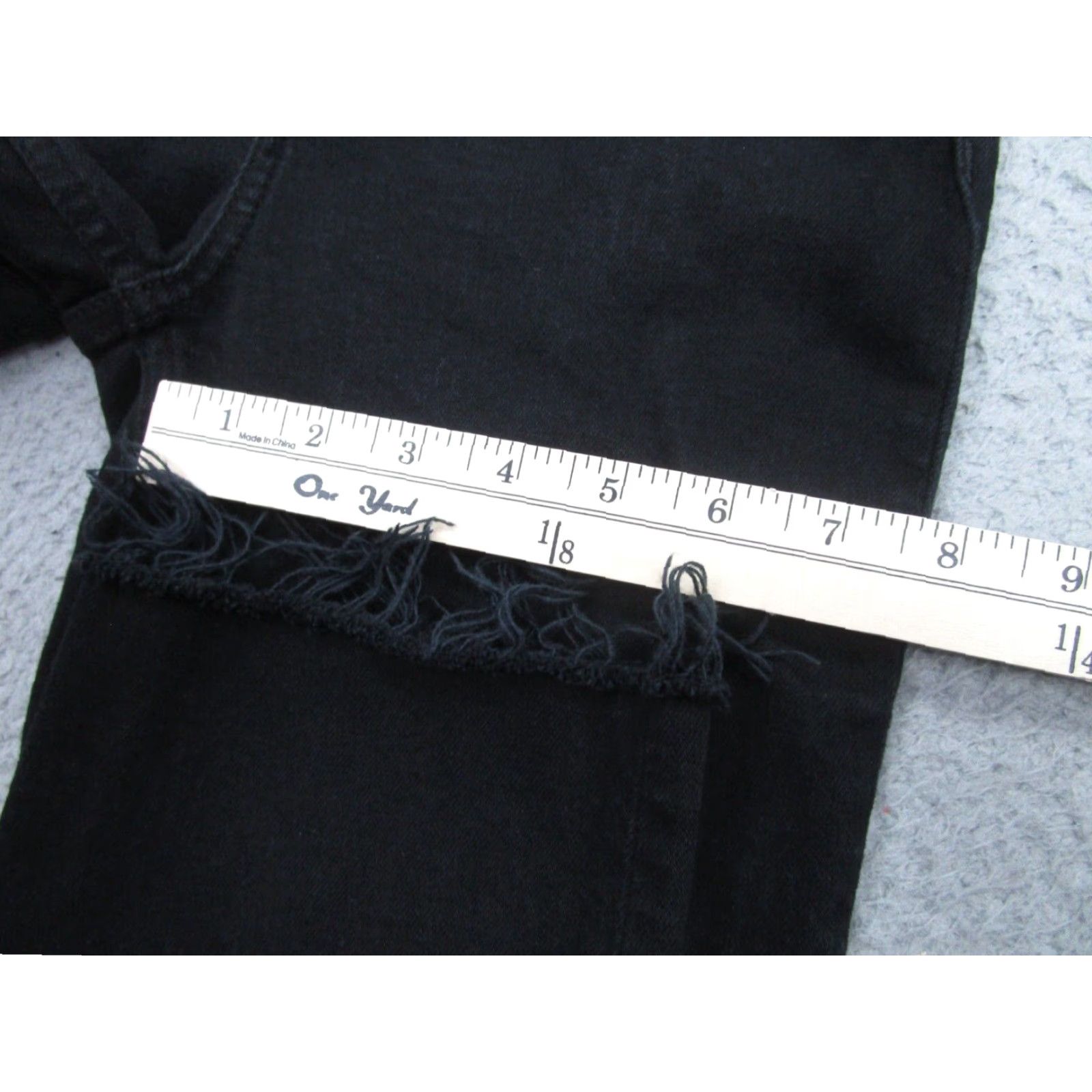 RE/DONE VINTAGE Re/Done Womens High Waisted Black Ankle Jeans 25 Distressed 70s Cotton Blend Size 42" / US 20 - 7 Thumbnail