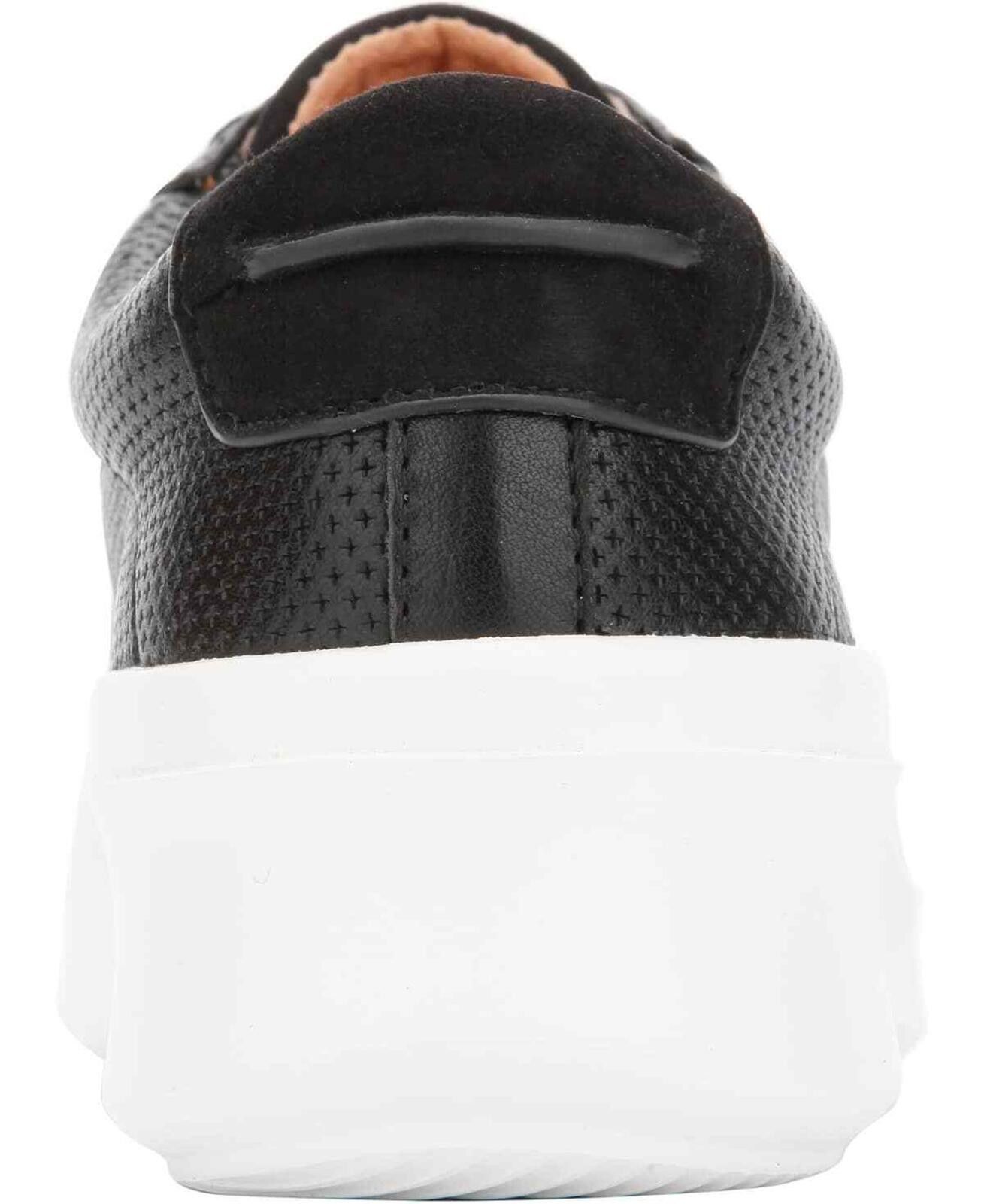 Other Gentle Souls by Kenneth Cole Black Leather Rosette Sneakers Size US 5 / IT 35 - 4 Thumbnail