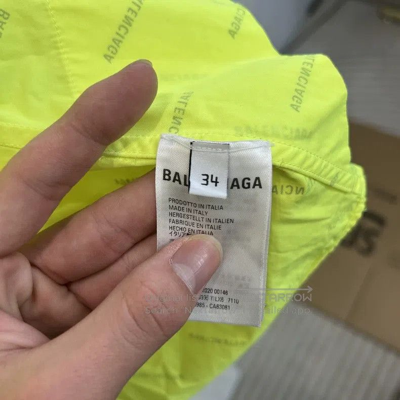 Balenciaga Balenciaga Fluorescent yellow logo long-sleeved shirt Size XXS / US 00 / IT 34 - 4 Thumbnail