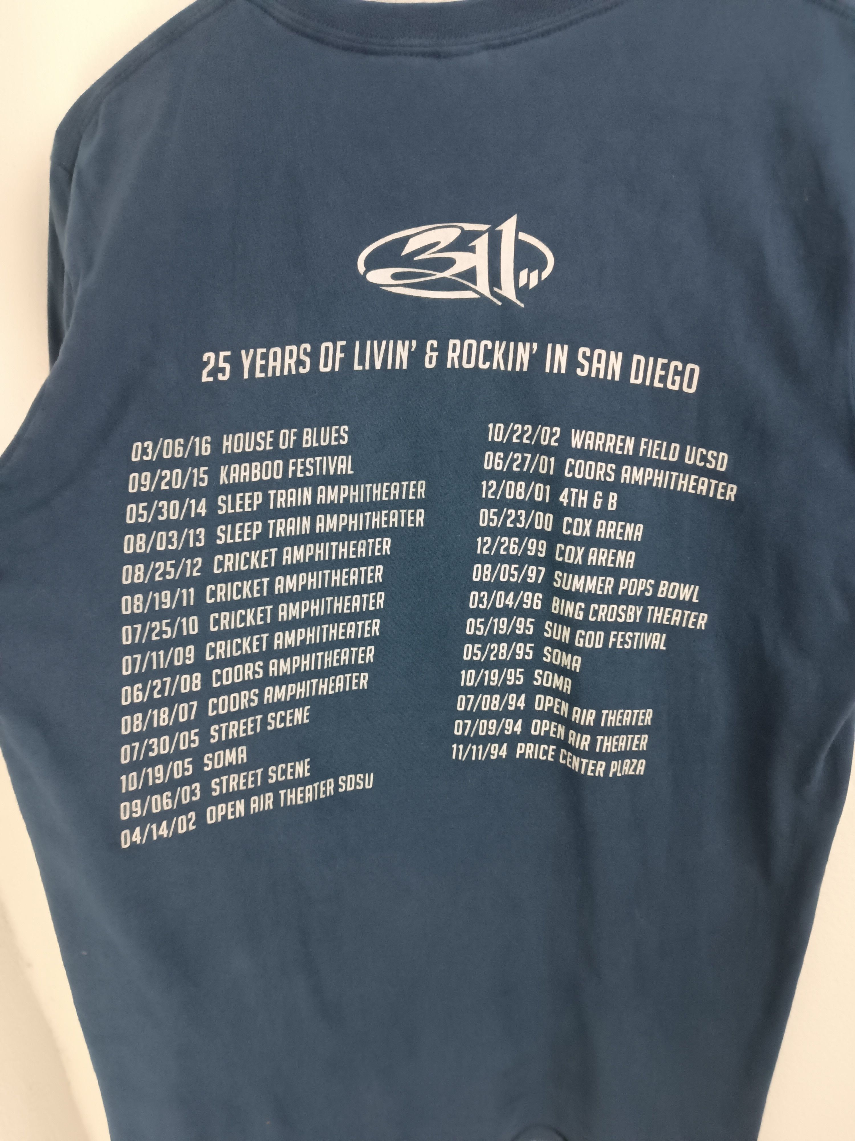 Band Tees VINTAGE 311 SAN DIEGO TOUR LIST punk sublime nofx greenday Size US M / EU 48-50 / 2 - 15 Thumbnail