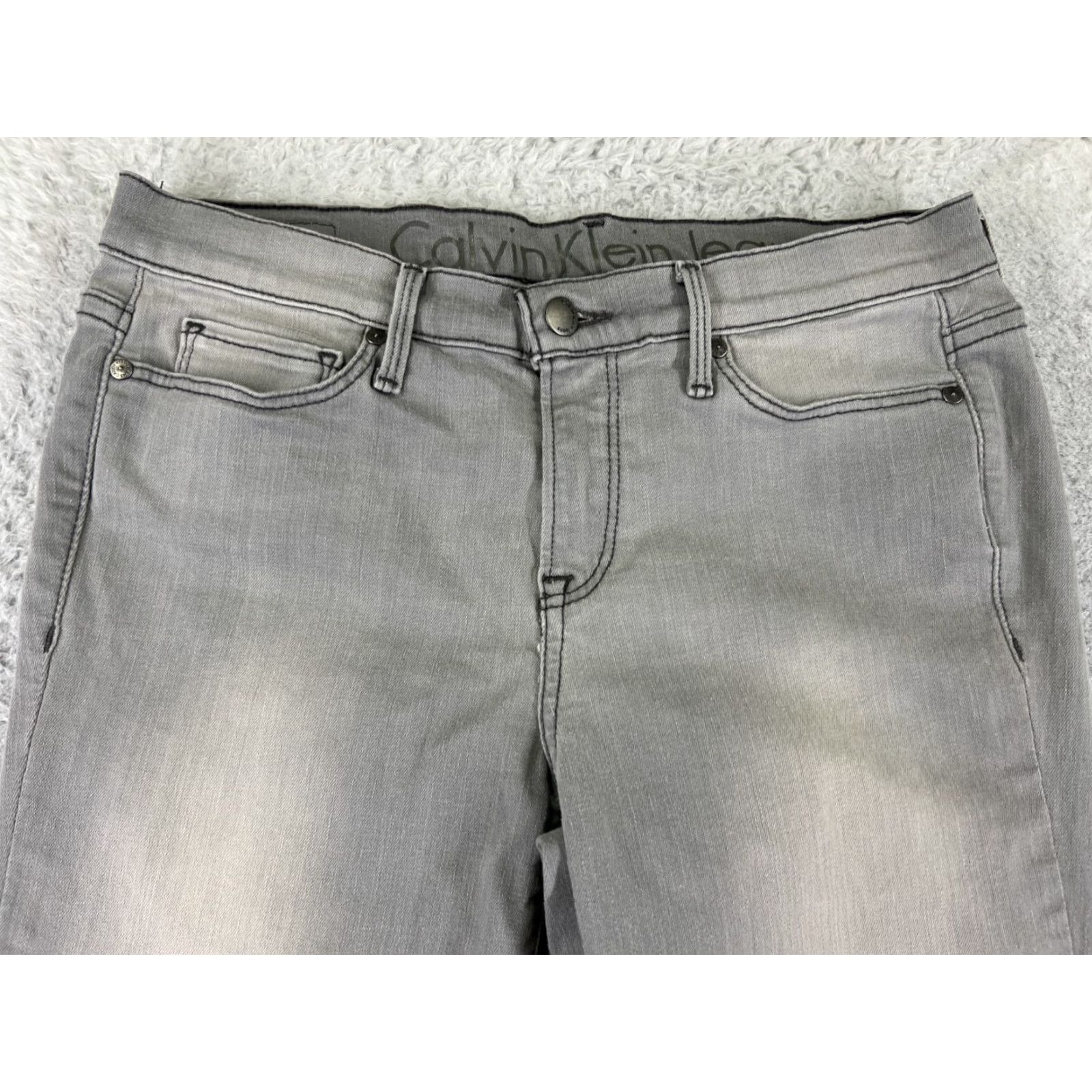 Calvin Klein Calvin Klein Jeans Women 10 Gray Denim Mid Ultimate Skinny Cotton 29x31 Pants Size 32" / US 10 / IT 46 - 4 Thumbnail