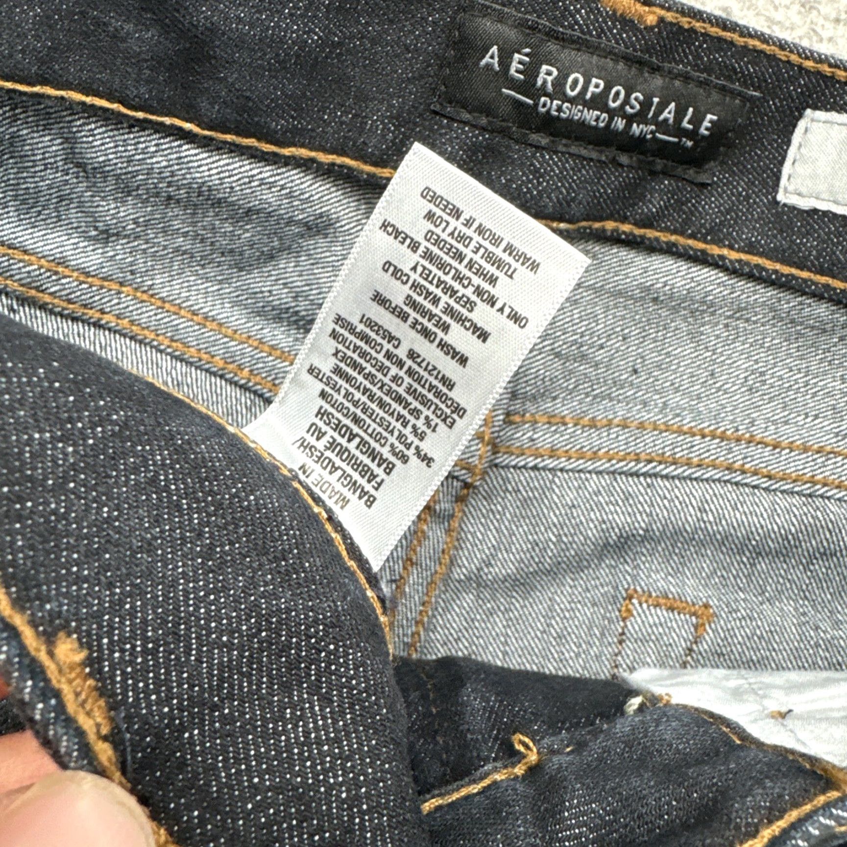 Vintage Aéropostale Jeans Skinny Denim Dark Wash Men’s Size 28x30 NEW Stretch Regular Inseam 30 Men Size US 28 / EU 44 - 5 Thumbnail