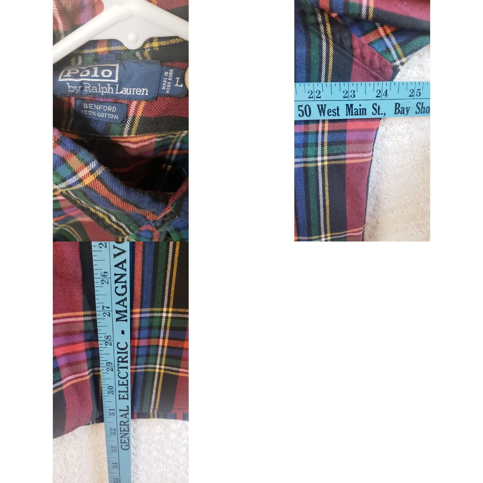 Polo Ralph Lauren Ralph Lauren Polo Benford Shirt Mens L Large Red Multicolor Plaid Long Sleeve Cotton Size US L / EU 52-54 / 3 - 8 Thumbnail